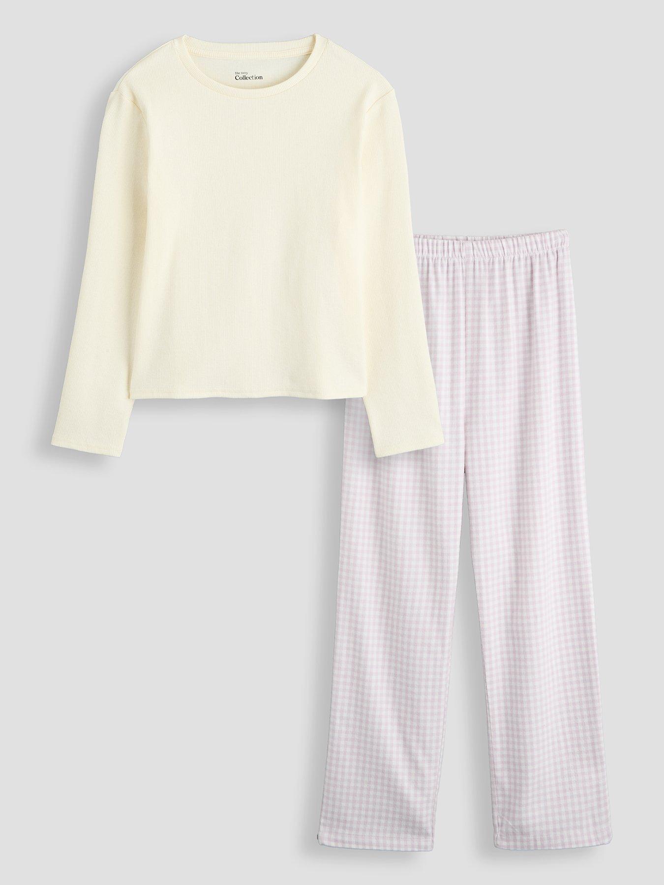 Image 3 of 5 of The Very Collection 2 Pack Girls Check Bottom Pyjama (3 - 16 years) - Multi