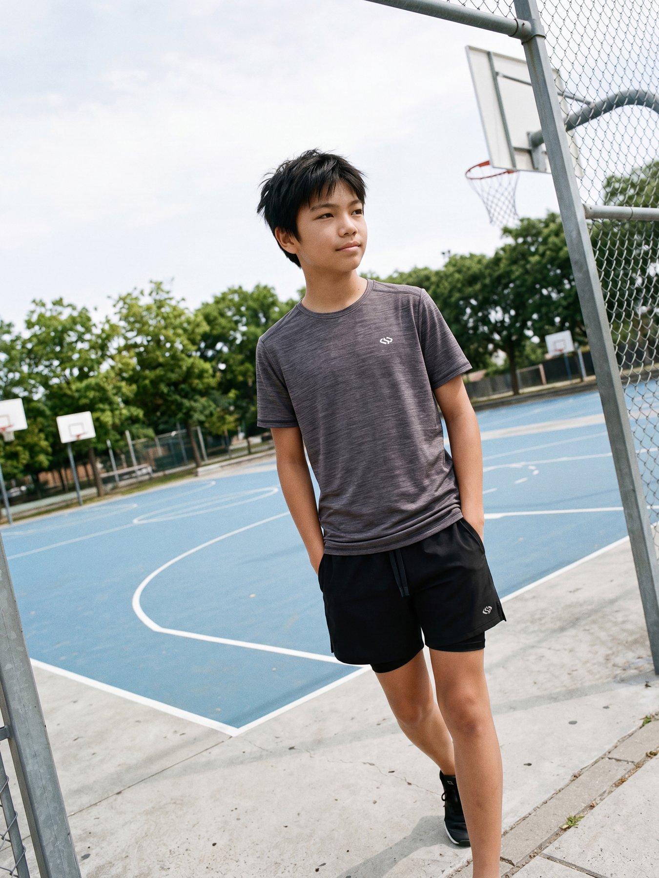 Jack & Jones Junior Boys Flux Melange Short Sleeve Tshirt - Black