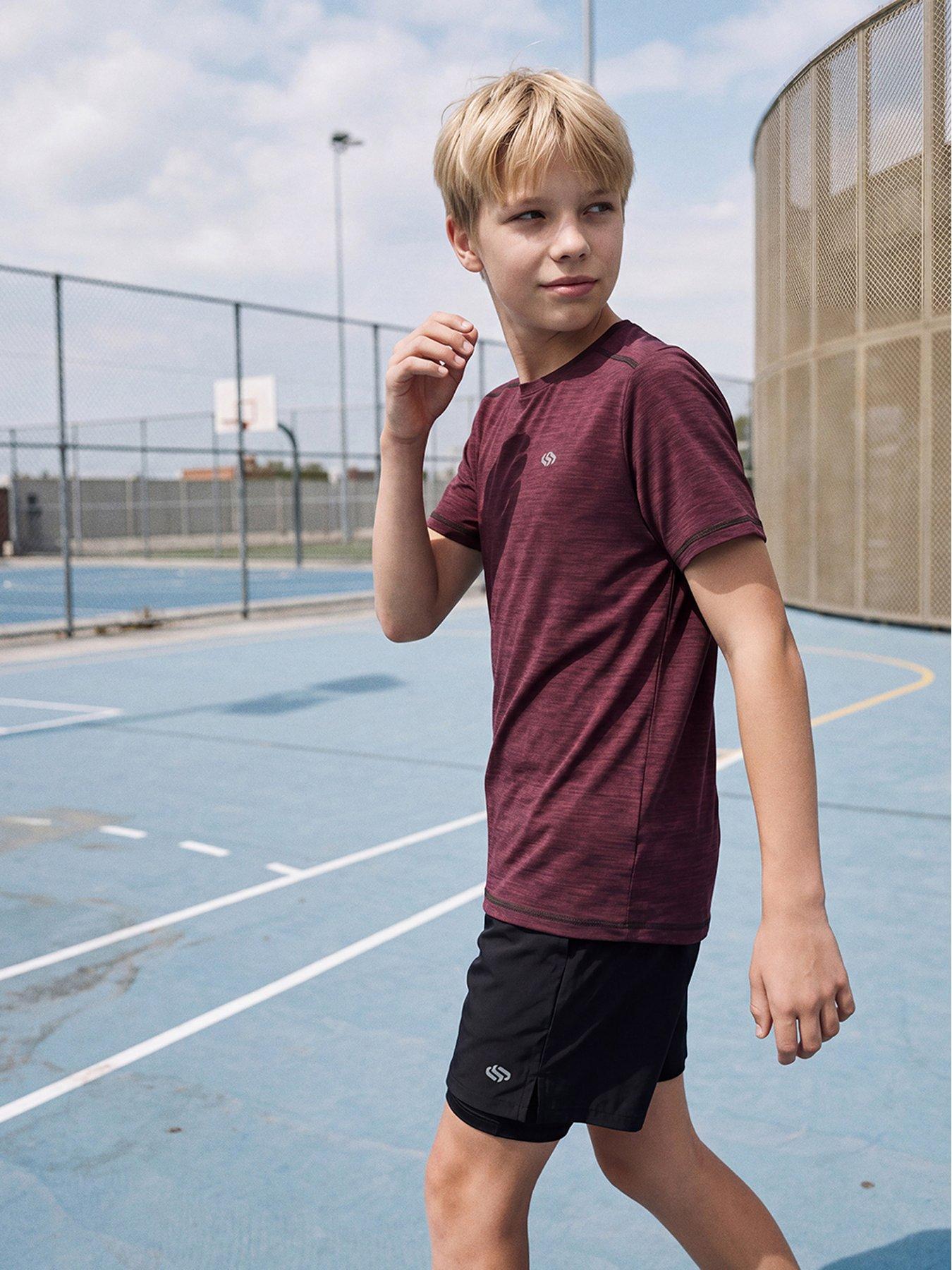 Jack & Jones Junior Boys Flux Melange Short Sleeve Tshirt - Red