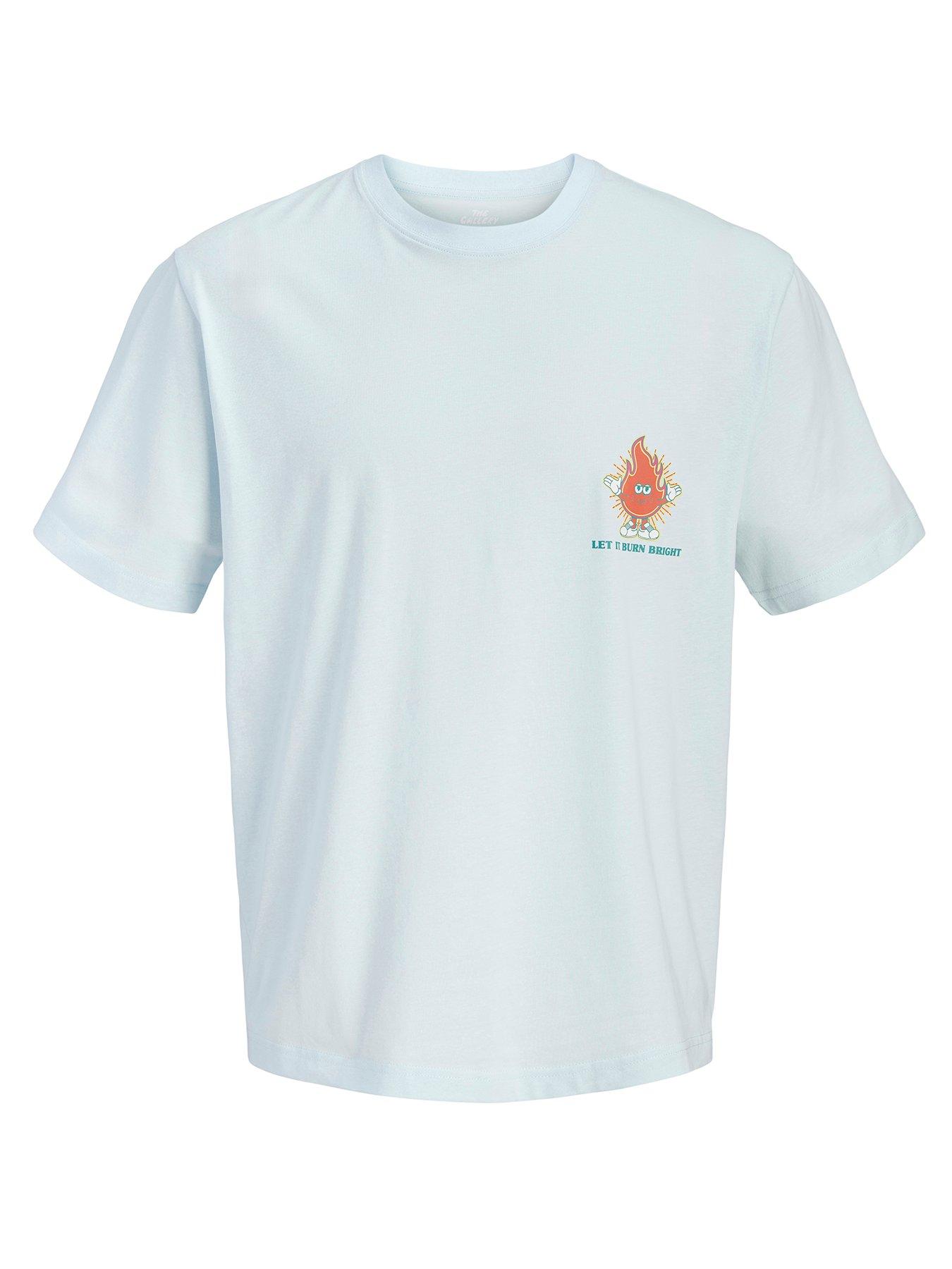 Jack & Jones Junior Boys Cartoon Graphic Short Sleeve Tshirt - Light Blue