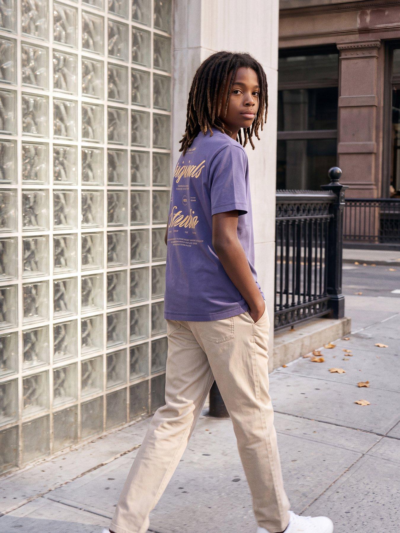Jack & Jones Junior Boys Back Print Short Sleeve Tshirt - Blue