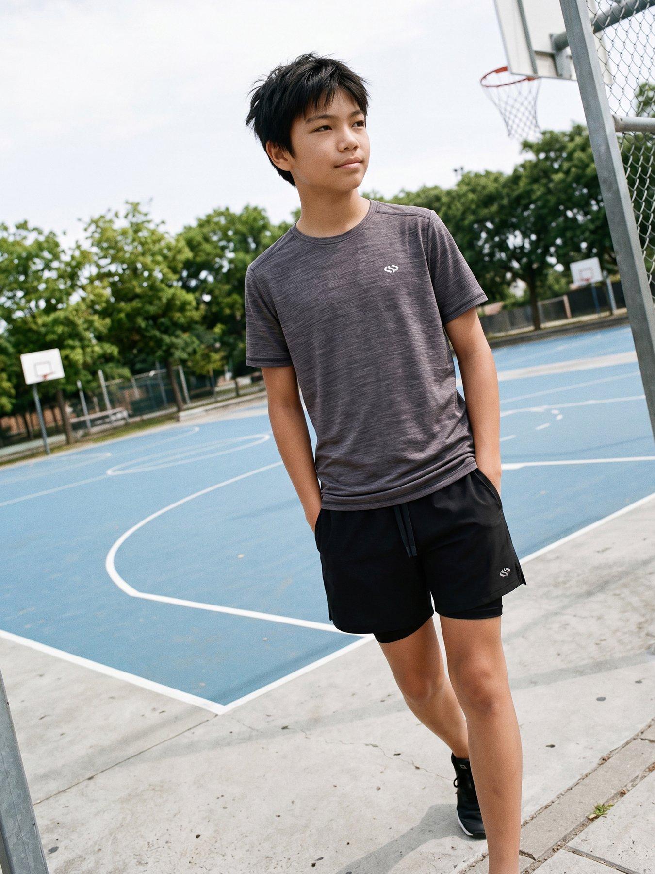 Image 1 of 7 of Jack & Jones Junior Boys Flux 2 In 1 Shorts With Liner - Black