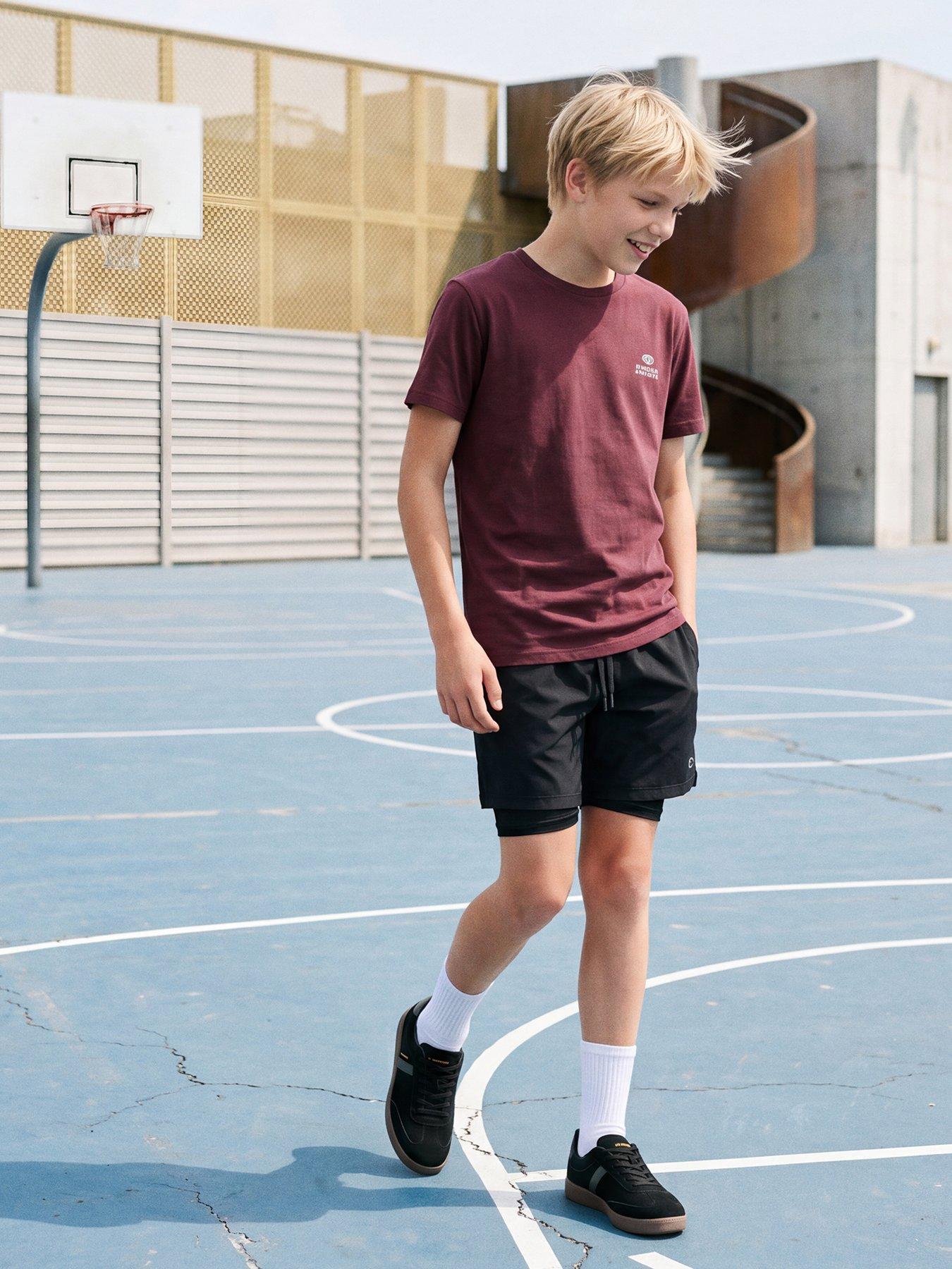 Image 4 of 7 of Jack & Jones Junior Boys Flux 2 In 1 Shorts With Liner - Black