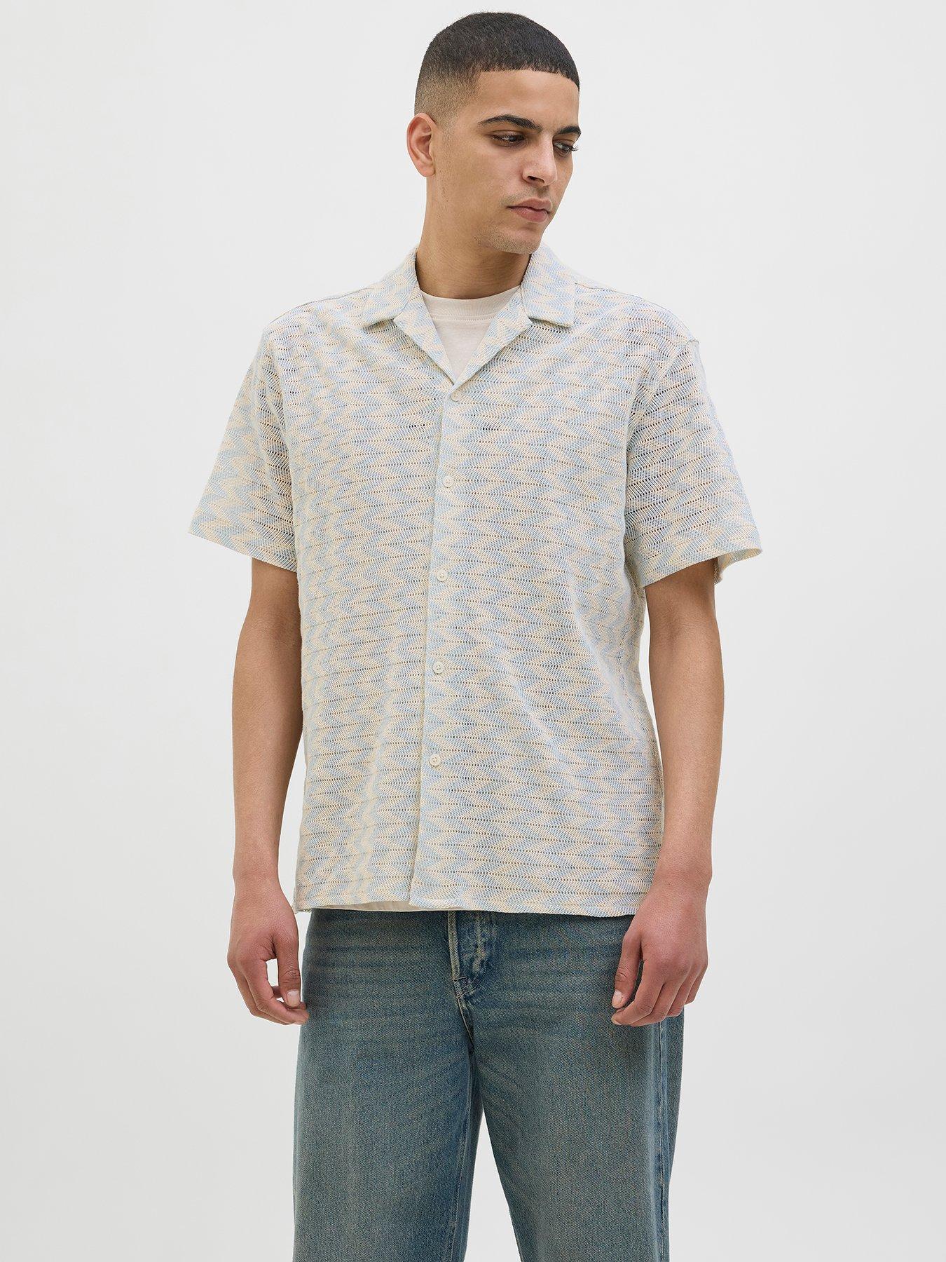 Jack & Jones Summer Luke Texture Resort Shirt - Light Blue