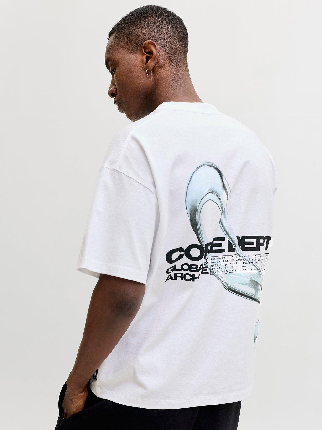Jack & Jones Biarritz Chrome Back Graphic T-Shirt - White