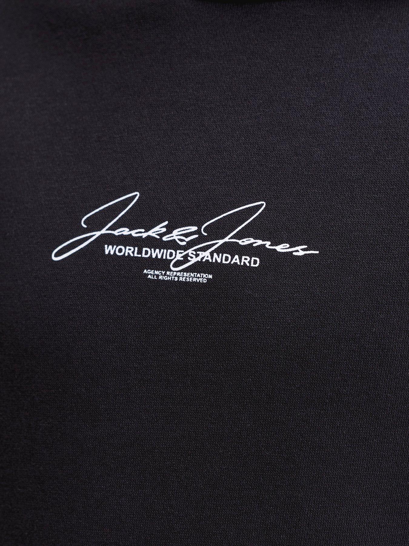 Image 4 of 6 of Jack & Jones Junior Boys Script Logo Hoodie &amp; Joggers Set - Asphalt