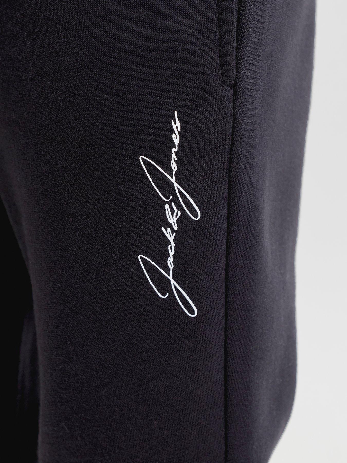 Image 5 of 6 of Jack & Jones Junior Boys Script Logo Hoodie &amp; Joggers Set - Asphalt
