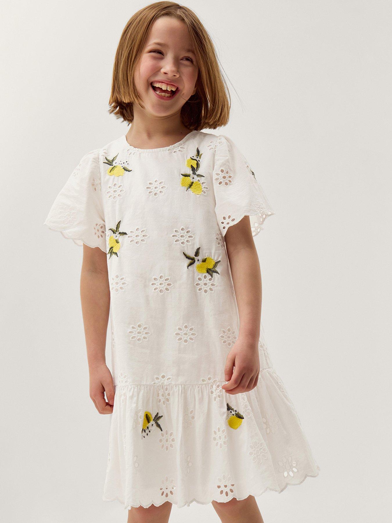 monsoon yellow embroidered dress Alba Embroidered Tea Dress Yellow
