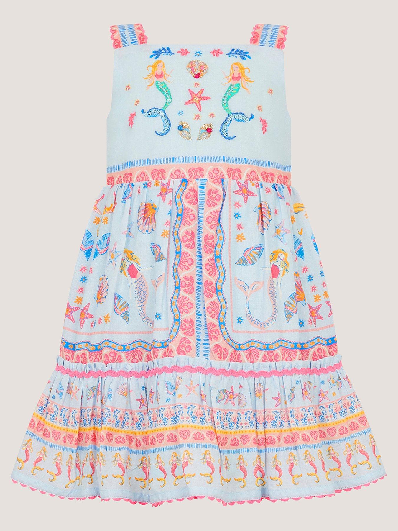 Monsoon Baby Girls Mermaid Dress - Blue