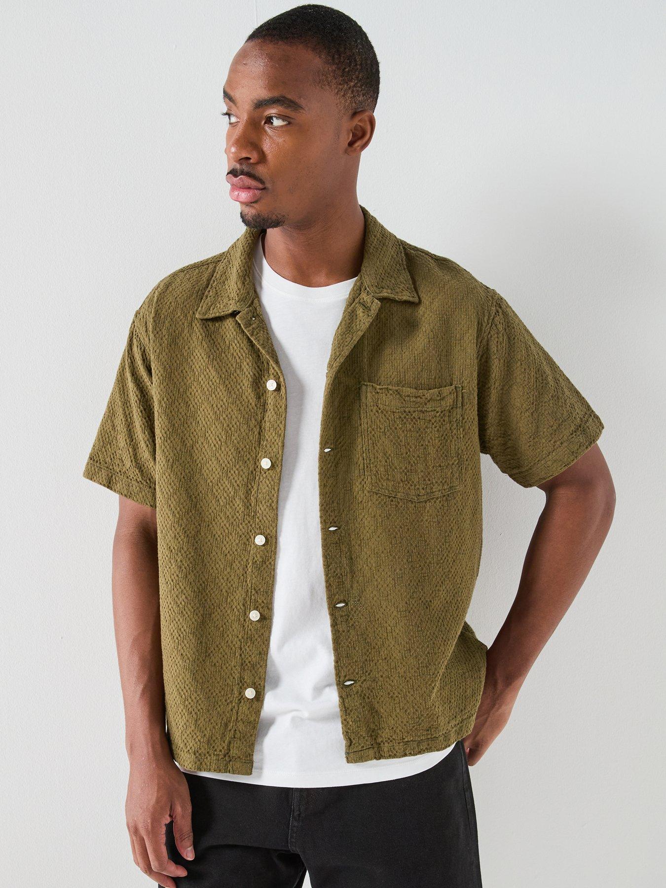 Jack & Jones Tavira Textured Short Sleeve Shirt - Dark Khaki