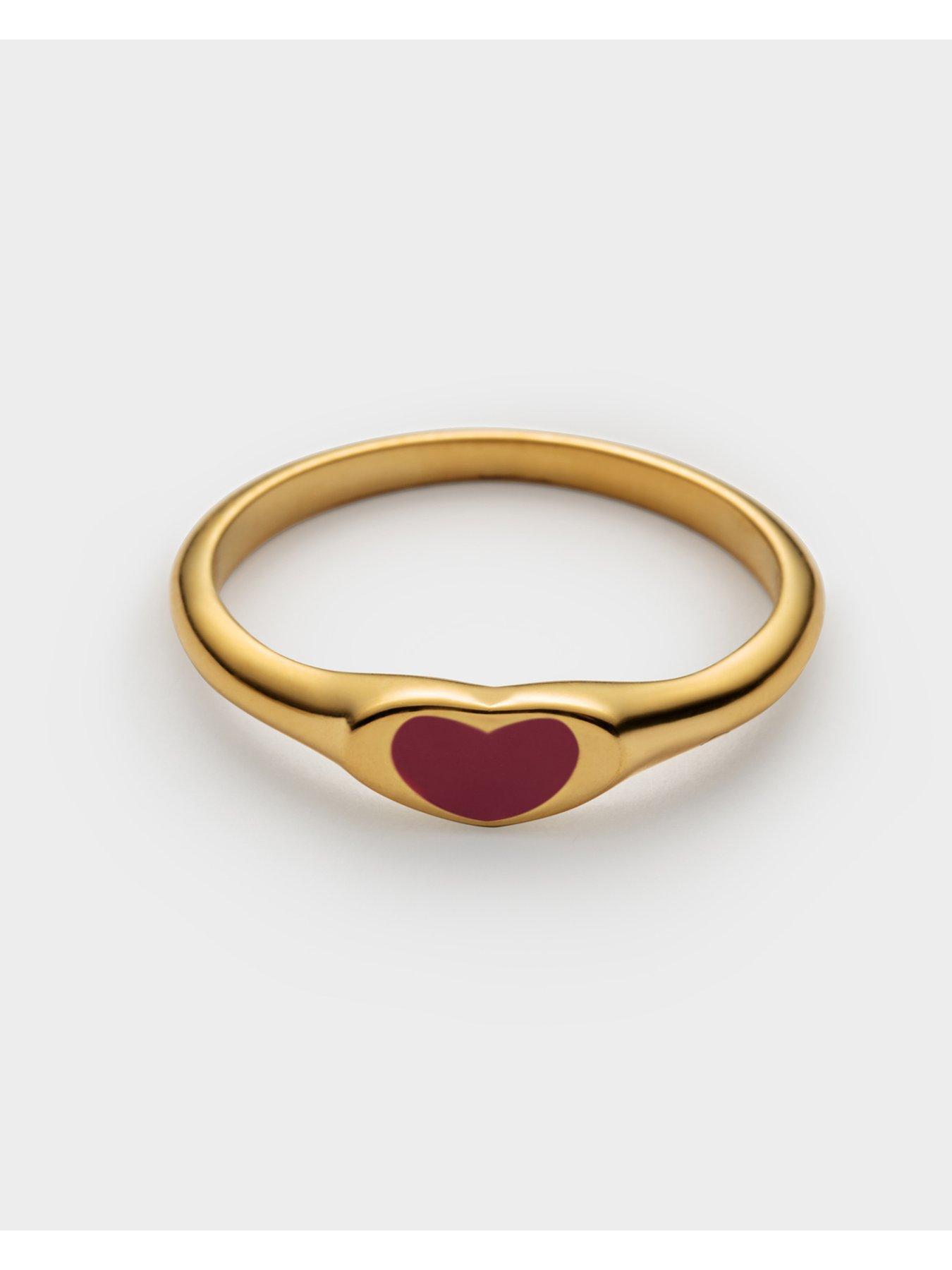 Image 2 of 6 of Katie Loxton ROUGE HEART RING , Gold Coated