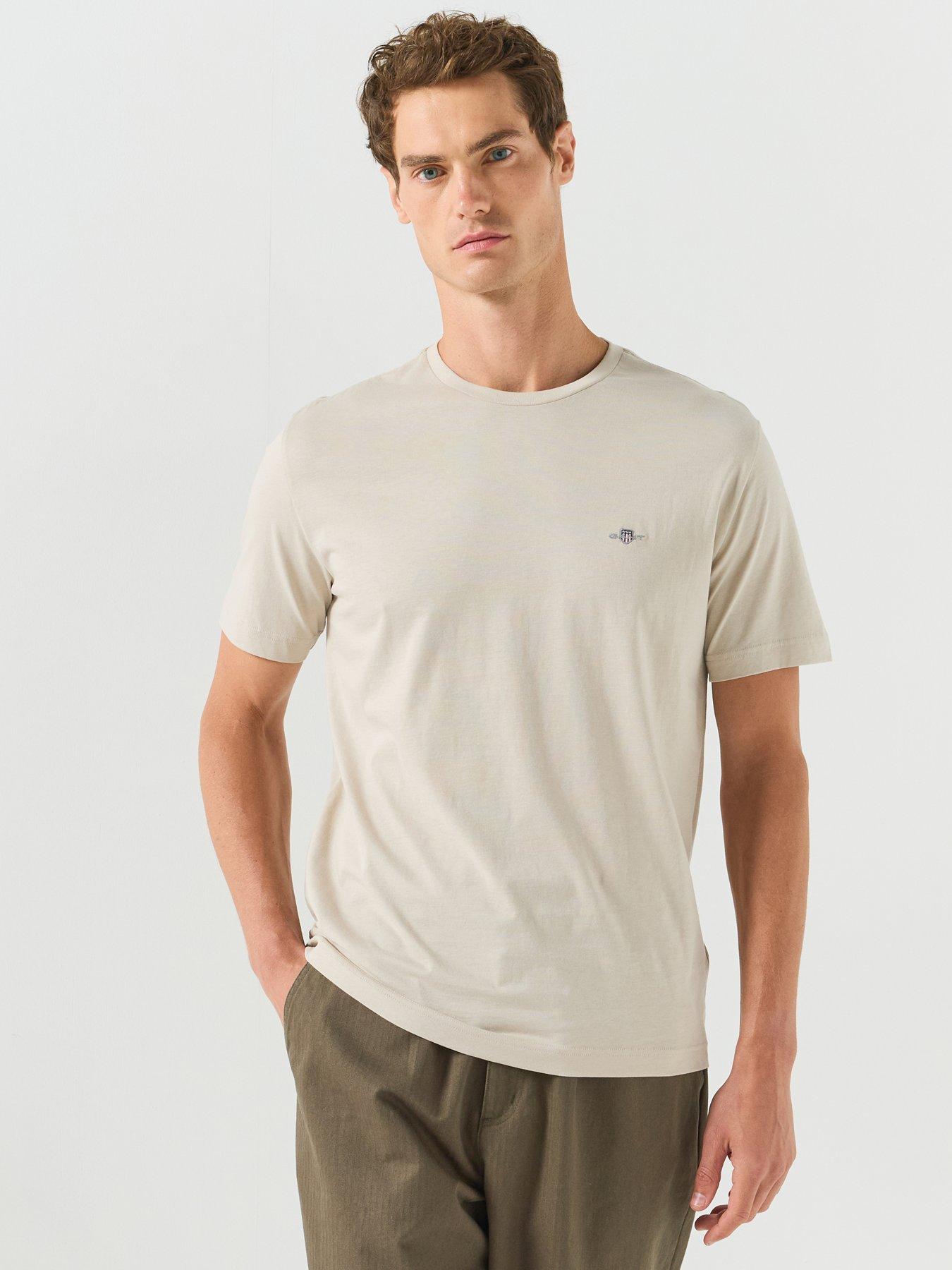 GANT Regular Fit Shield Short Sleeve T-Shirt - Beige