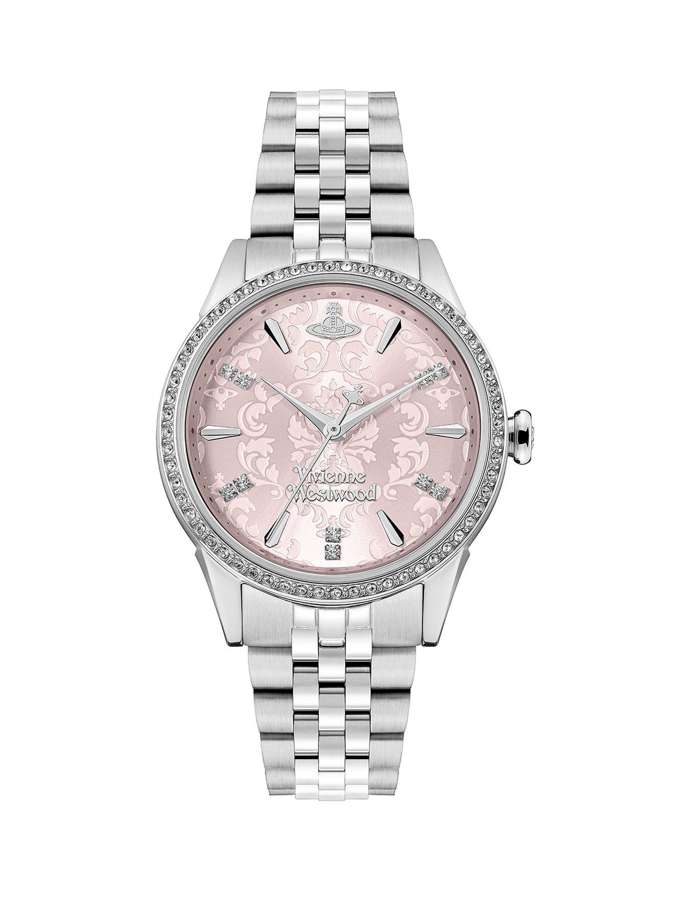 Vivienne Westwood Little Wallace Ladies Quartz Watch Pink Dial Silver Stainless Steel Case and Bracelet