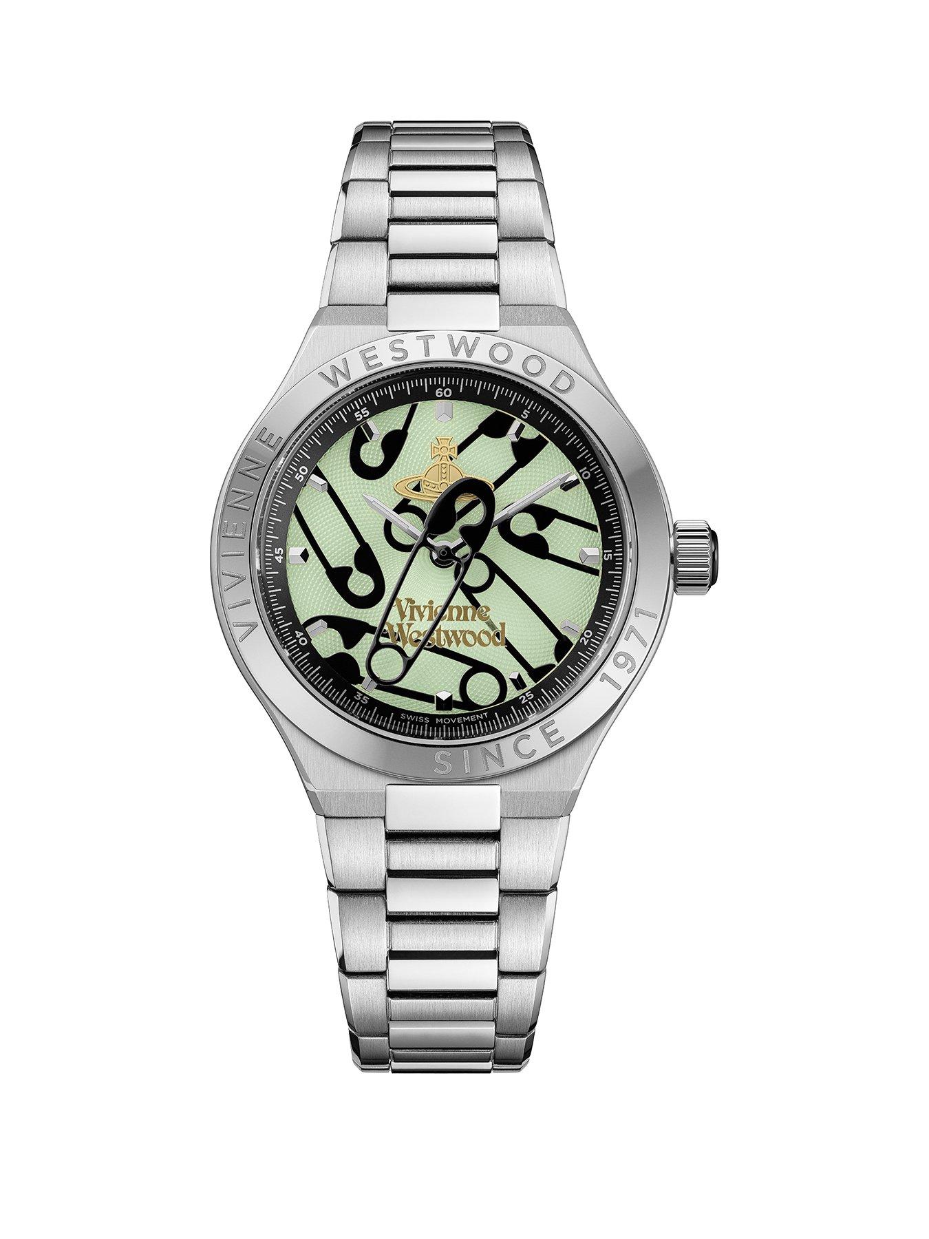 Image 1 of 7 of Vivienne Westwood Berwick Unisex Quartz Watch Light Green Dial, Silver Stainless Steel Case and Bracelet