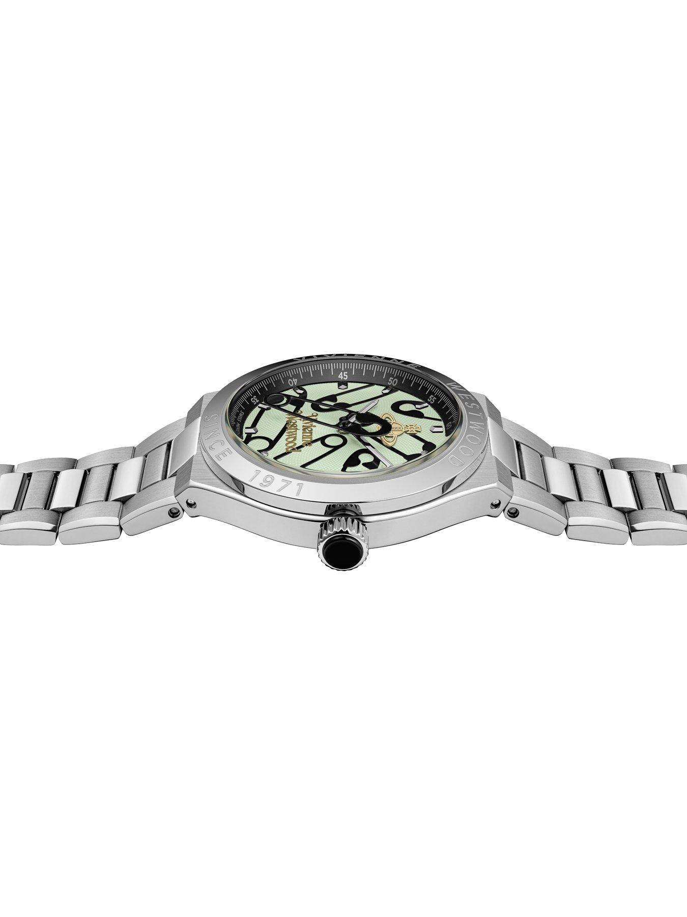 Image 4 of 7 of Vivienne Westwood Berwick Unisex Quartz Watch Light Green Dial, Silver Stainless Steel Case and Bracelet