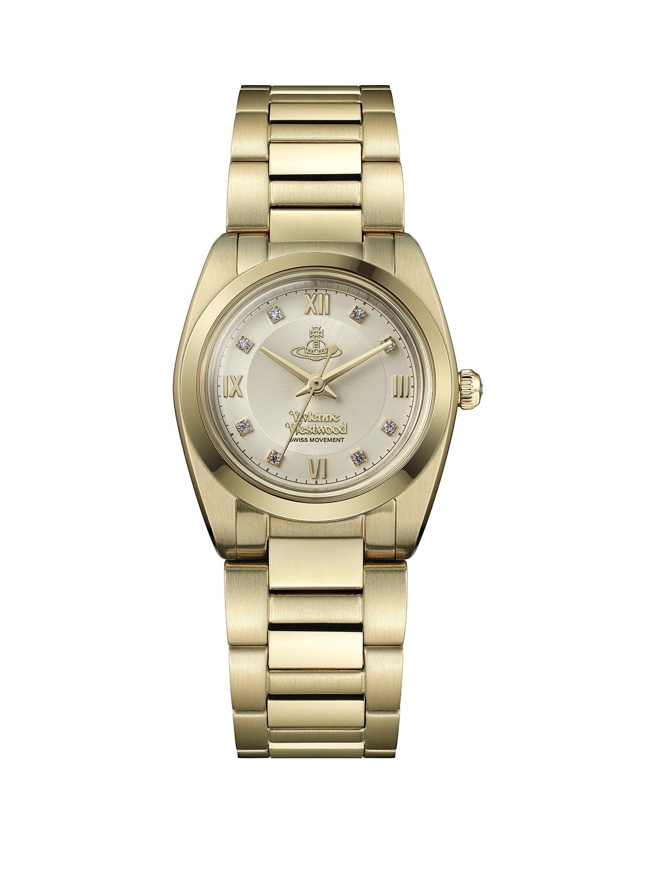 Image 1 of 7 of Vivienne Westwood The Tavistock Ladies Quartz Watch Champagne Sunray Dial Gold Stainless Steel Case and Bracelet