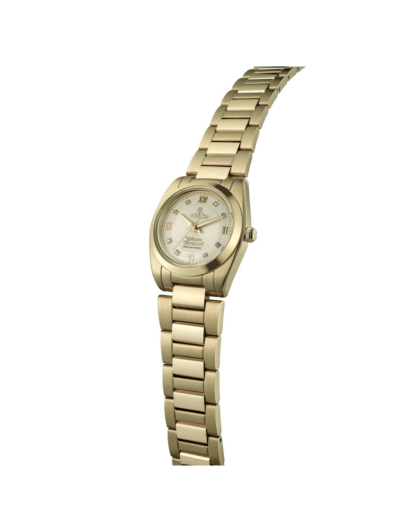 Image 2 of 7 of Vivienne Westwood The Tavistock Ladies Quartz Watch Champagne Sunray Dial Gold Stainless Steel Case and Bracelet