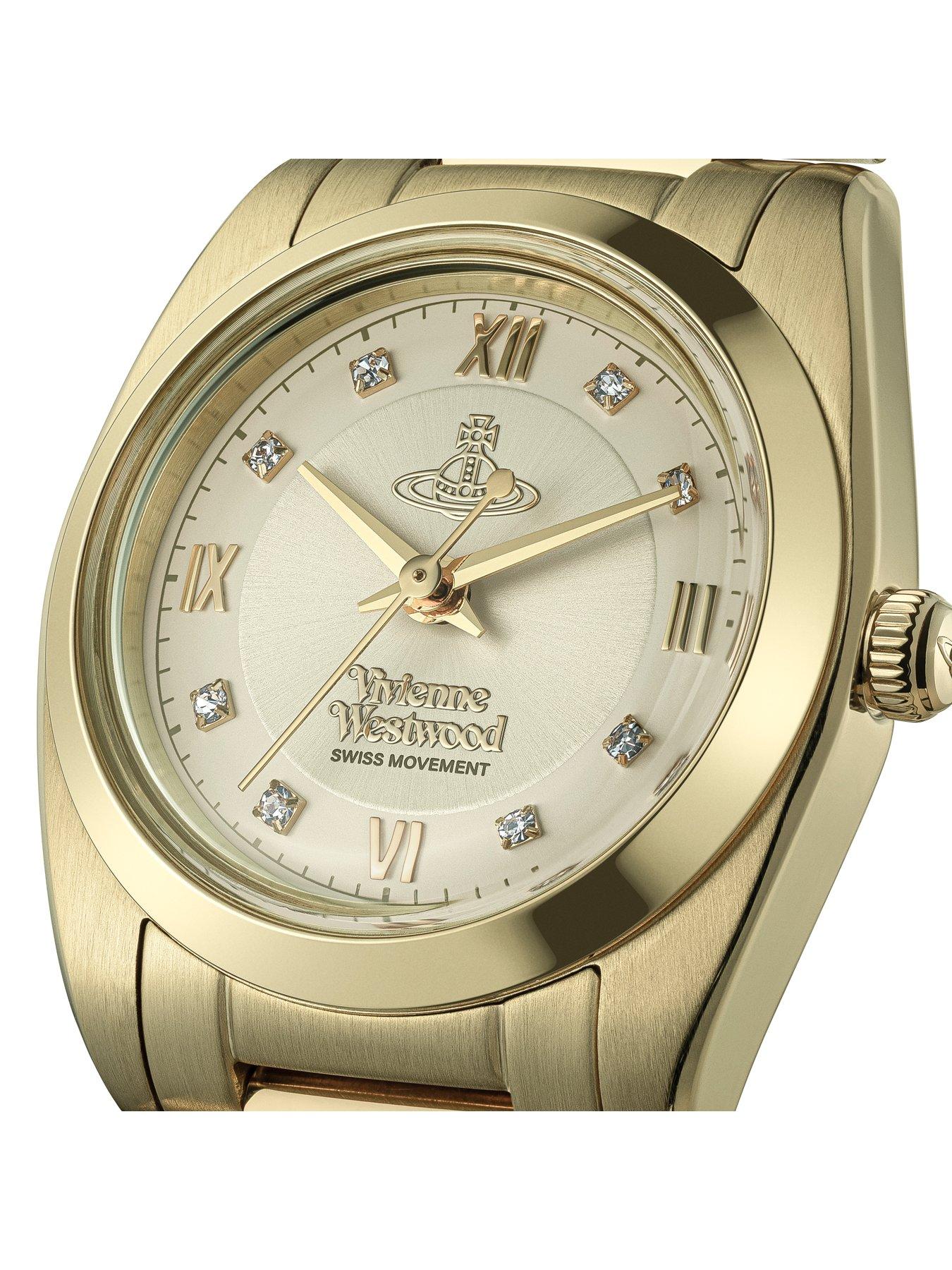 Image 3 of 7 of Vivienne Westwood The Tavistock Ladies Quartz Watch Champagne Sunray Dial Gold Stainless Steel Case and Bracelet