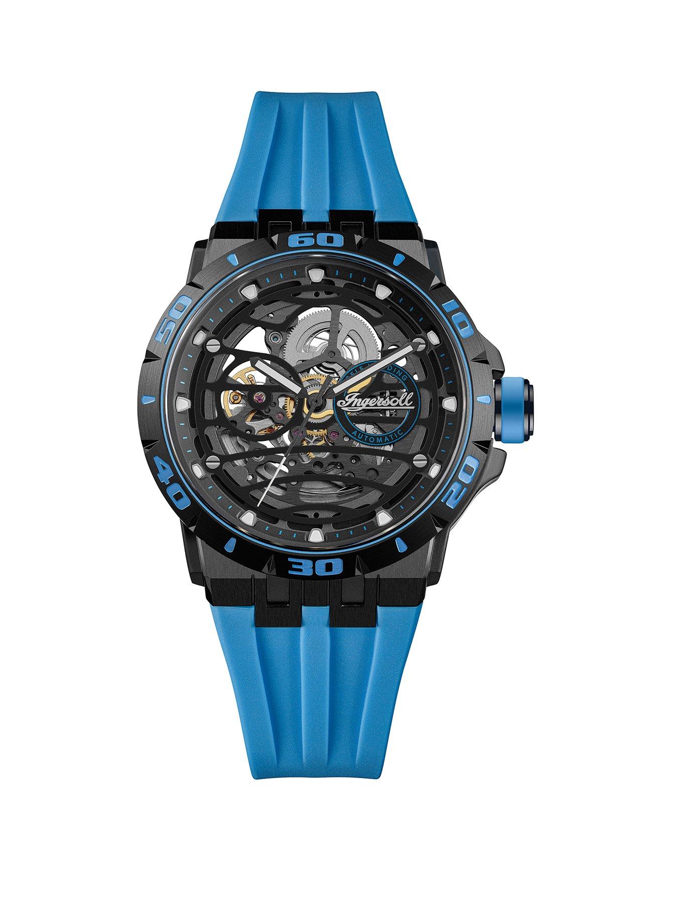 Ingersoll Ingersoll 1892 The Rigger Automatic Mens Watch with Black Dial and Blue PU Strap - I17901