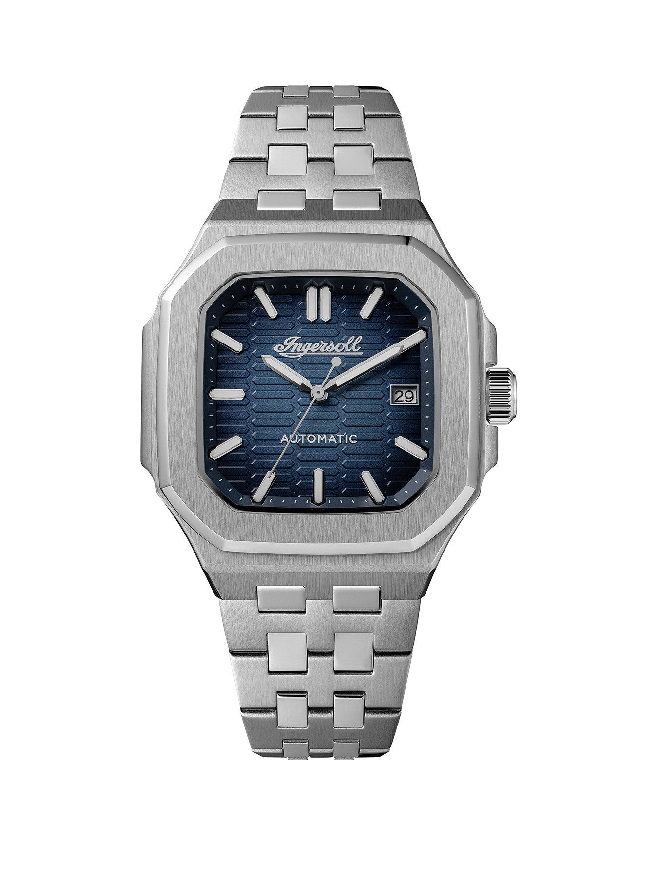 Ingersoll 1892 The Yield Automatic Mens Watch with Blue Dial and Silver Stainless Steel Bracelet - I17801