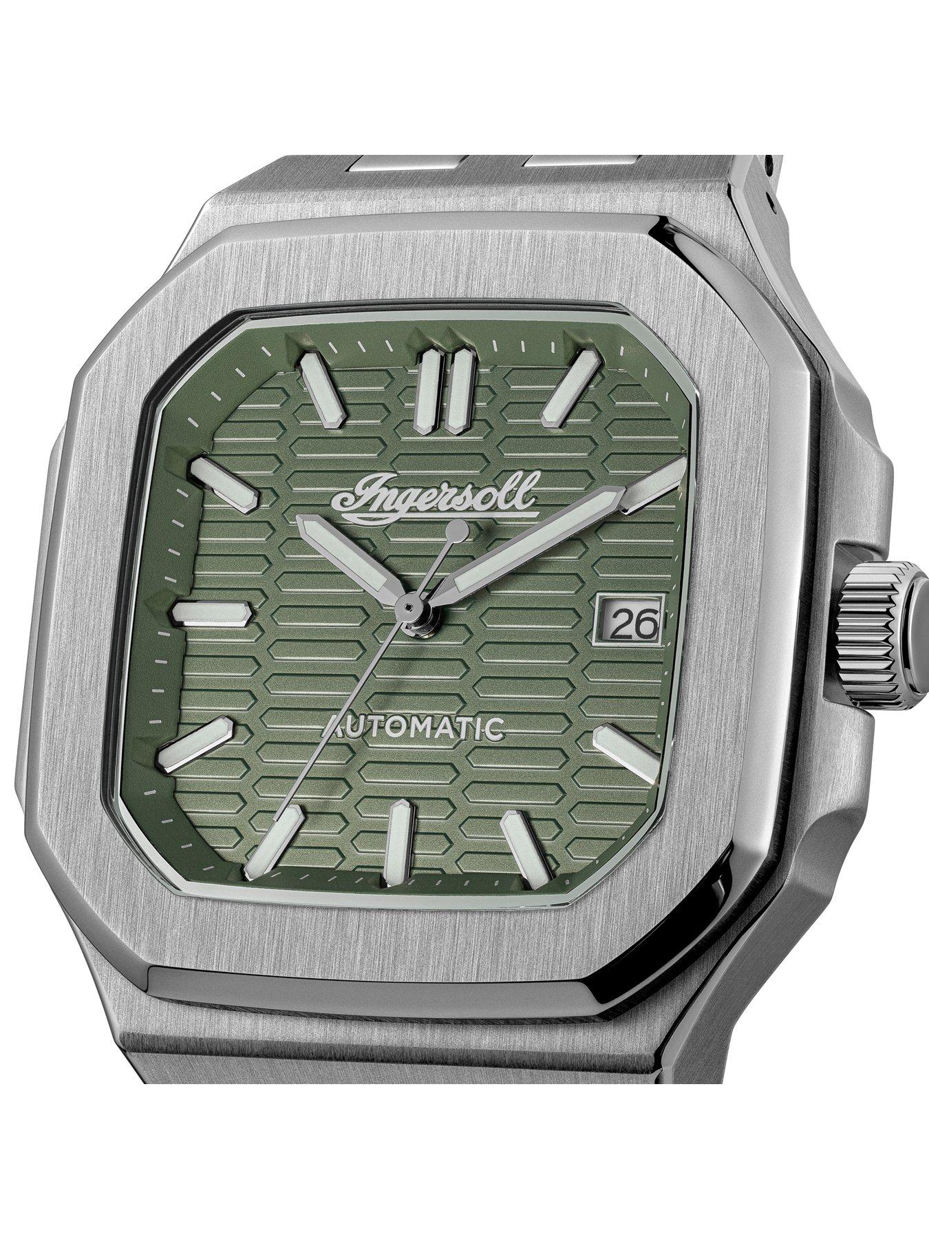 Image 2 of 6 of Ingersoll 1892 The Yield Automatic Mens Watch with Green Dial and Silver Stainless Steel Bracelet - I17802