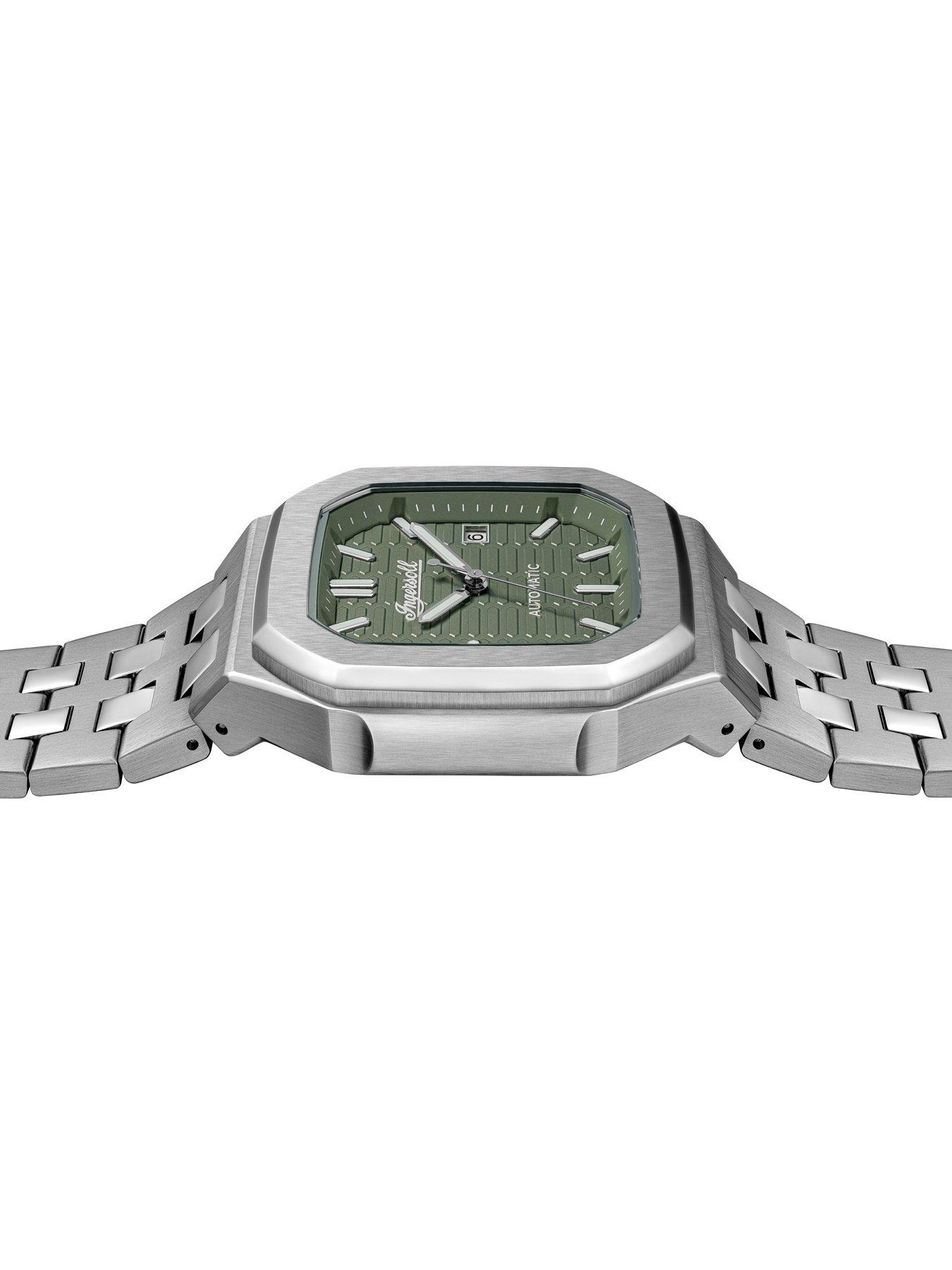 Image 4 of 6 of Ingersoll 1892 The Yield Automatic Mens Watch with Green Dial and Silver Stainless Steel Bracelet - I17802