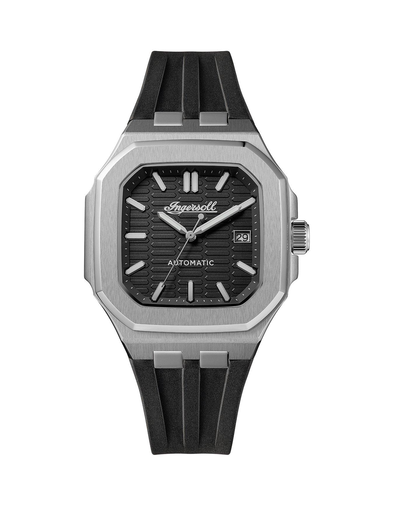 Ingersoll 1892 The Yield Automatic Mens Watch with Black Dial and Black PU Strap - I17803