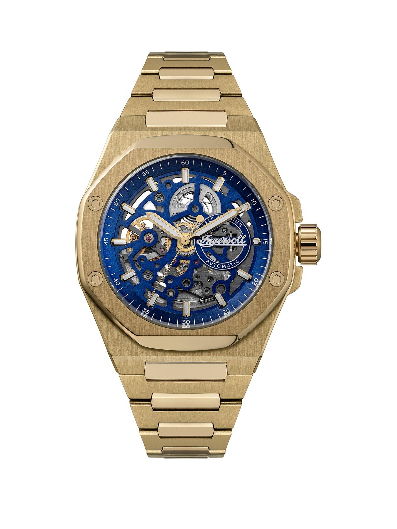 Ingersoll Ingersoll 1892 The Faller Automatic Mens Watch with Blue Dial and Gold Stainless Steel Bracelet - I17602