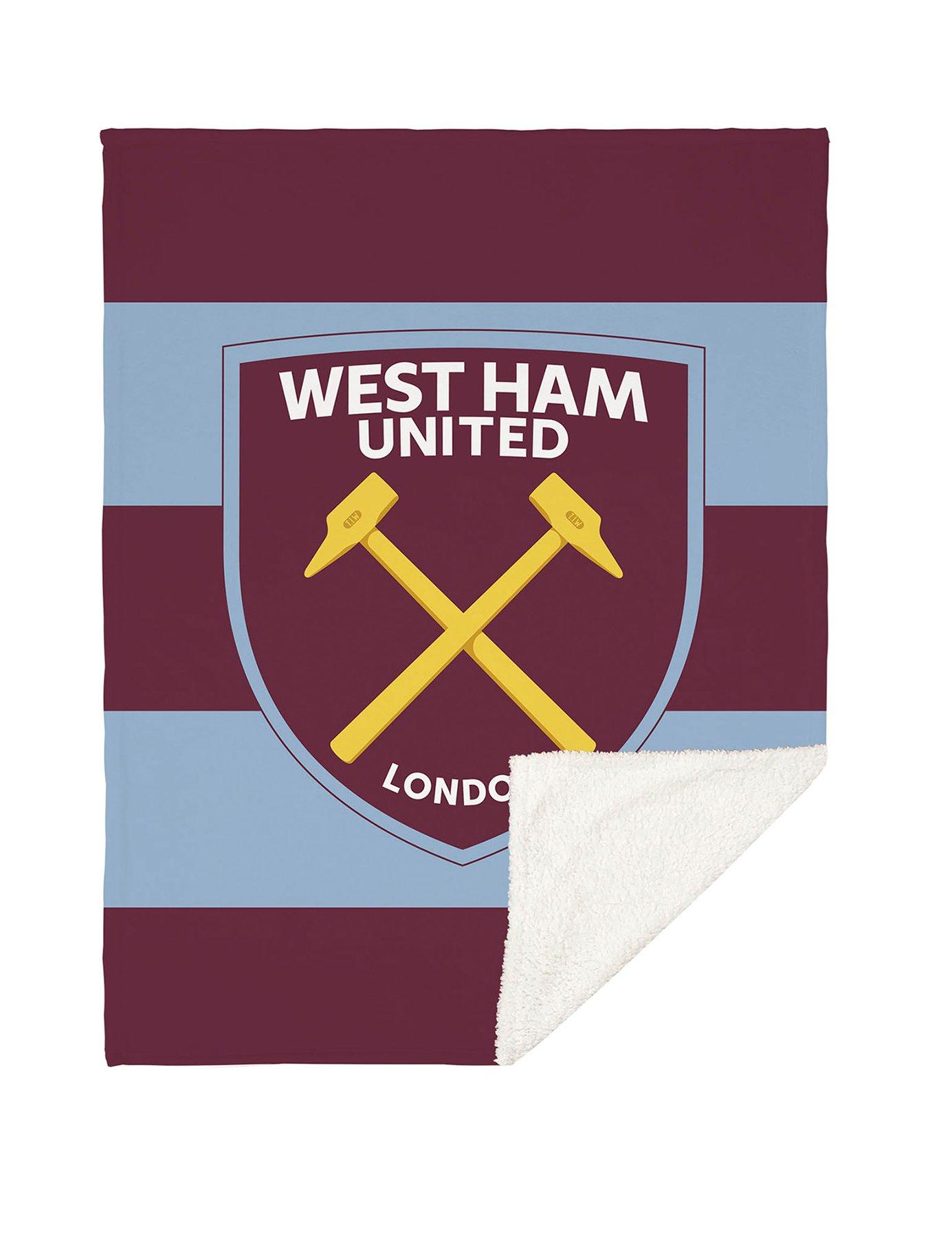 West Ham United West Ham Stripe Sherpa Blanket 120X150Cm