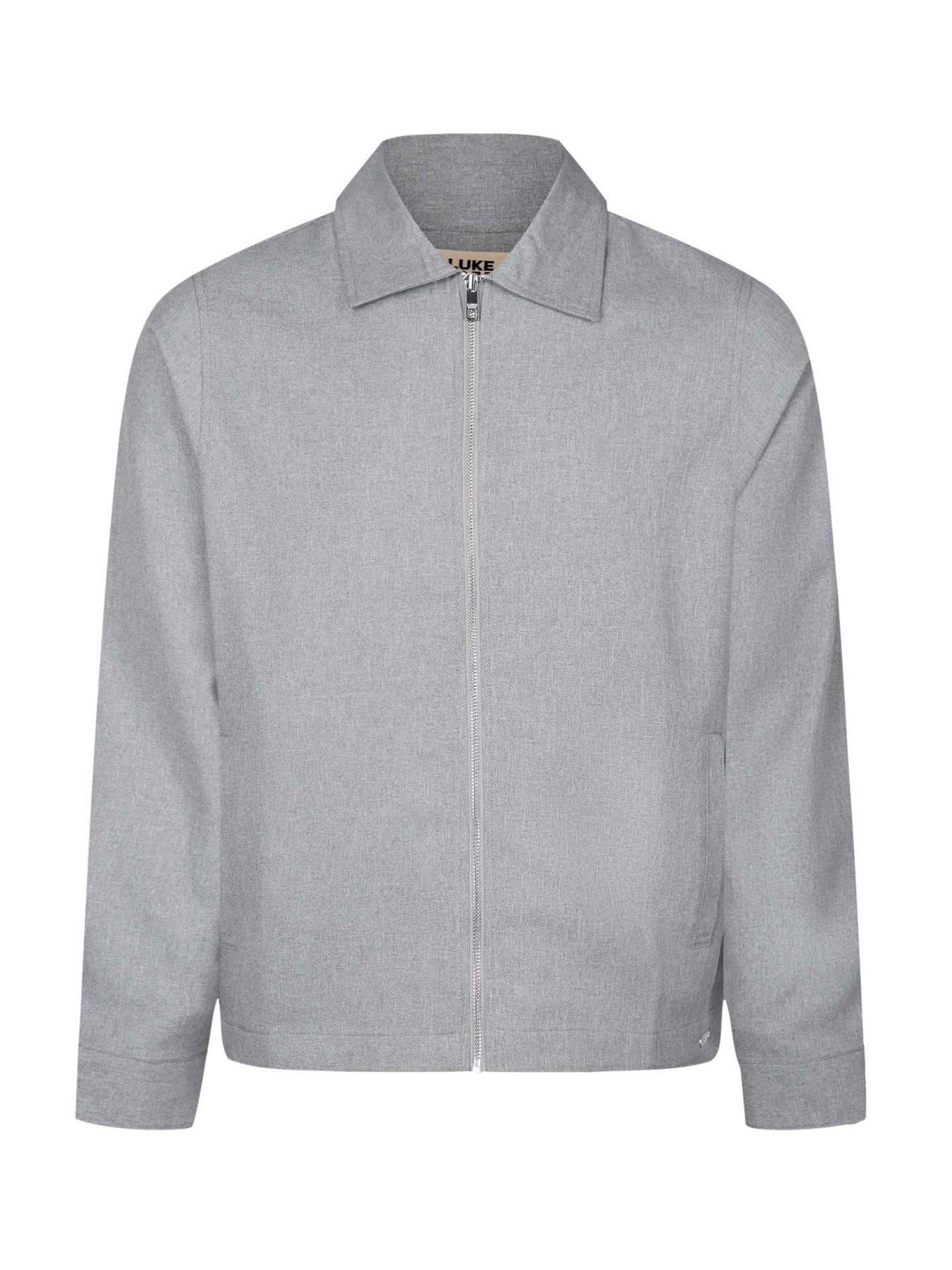  image of luke-1977-emery-smart-woven-zip-through-jacket-light-grey