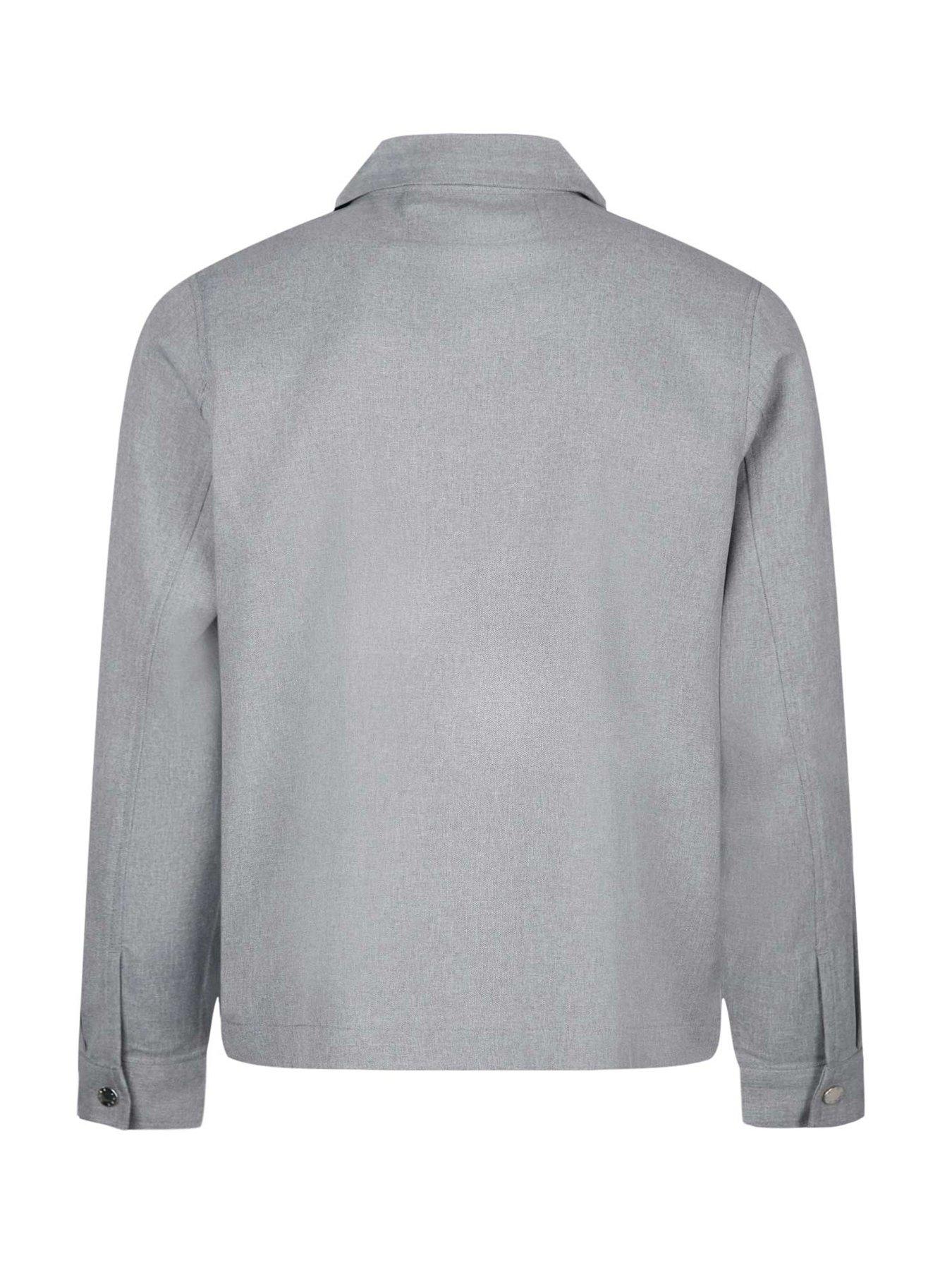  image of luke-1977-emery-smart-woven-zip-through-jacket-light-grey