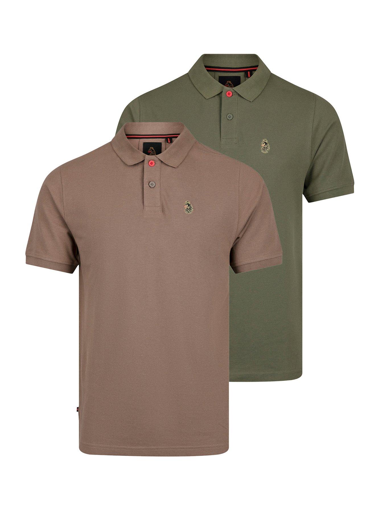 Luke 1977 Luke 1977 New Mead 2 Pack Polo Shirts - Khaki