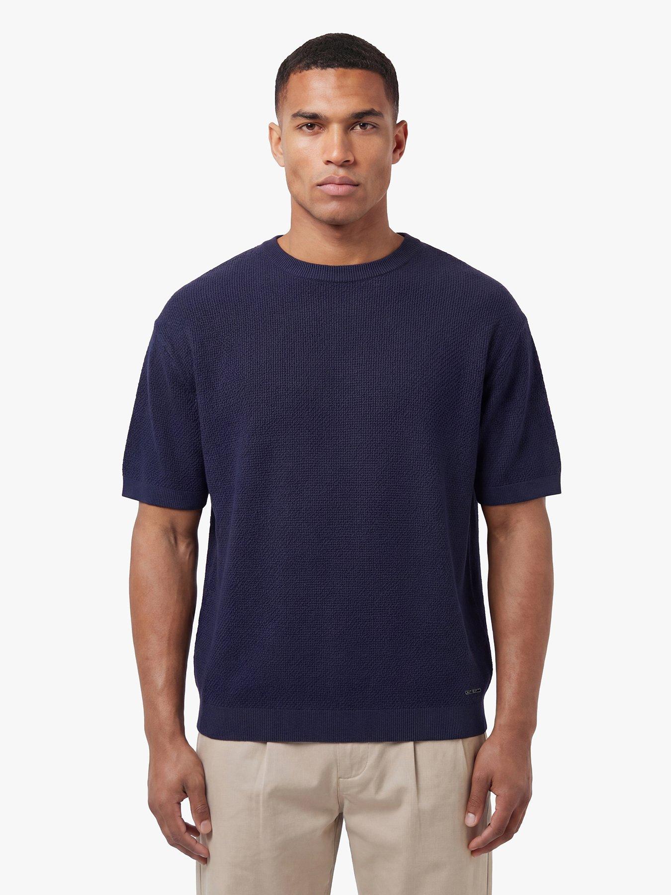 Luke 1977 Ford Relaxed Fit Knitted Short Sleeve T-shirt - Navy