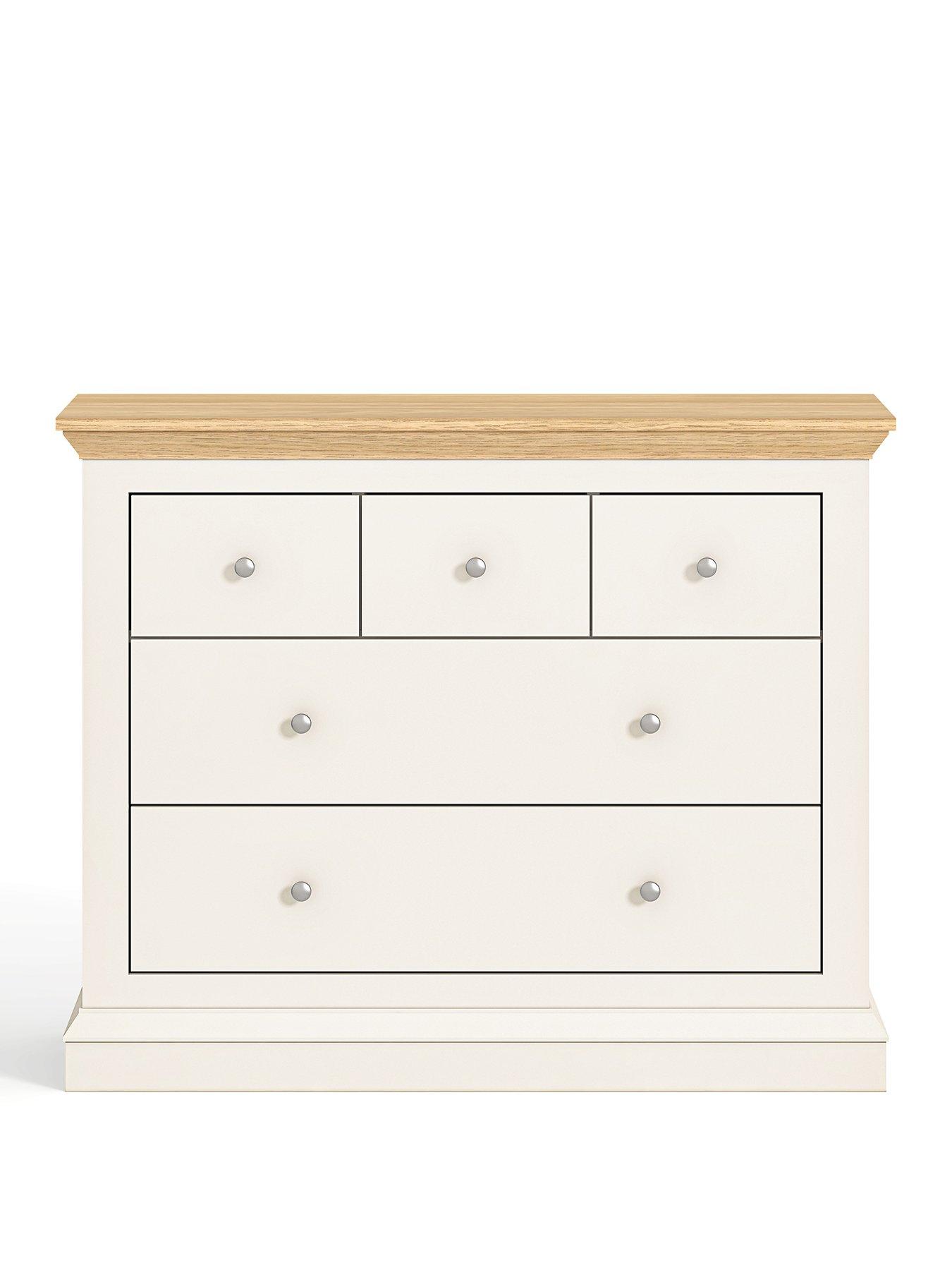Image 2 of 7 of The Very Collection Hanna 3&nbsp;+ 2 Drawer Chest - Grey, Cream