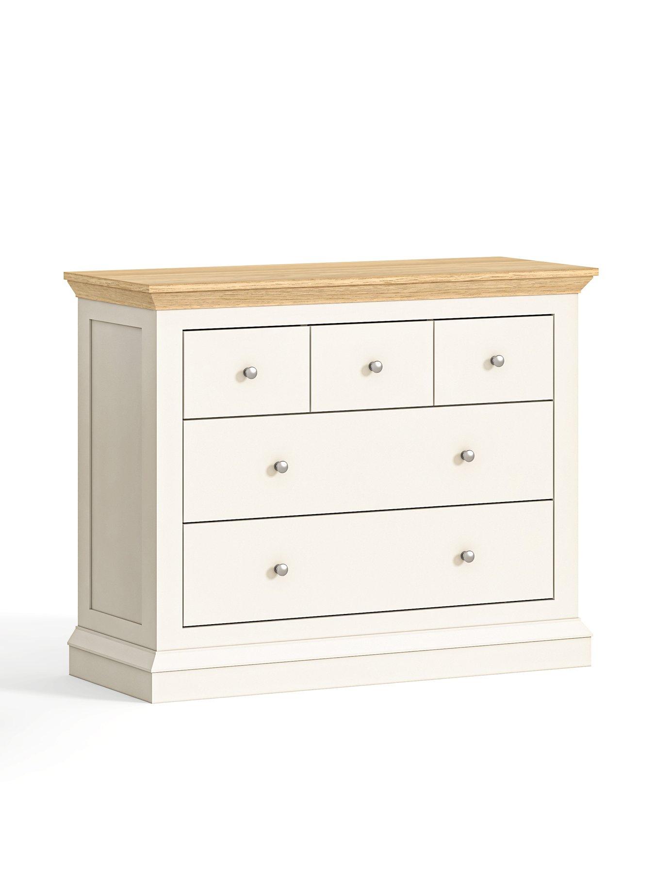 Image 4 of 7 of The Very Collection Hanna 3&nbsp;+ 2 Drawer Chest - Grey, Cream