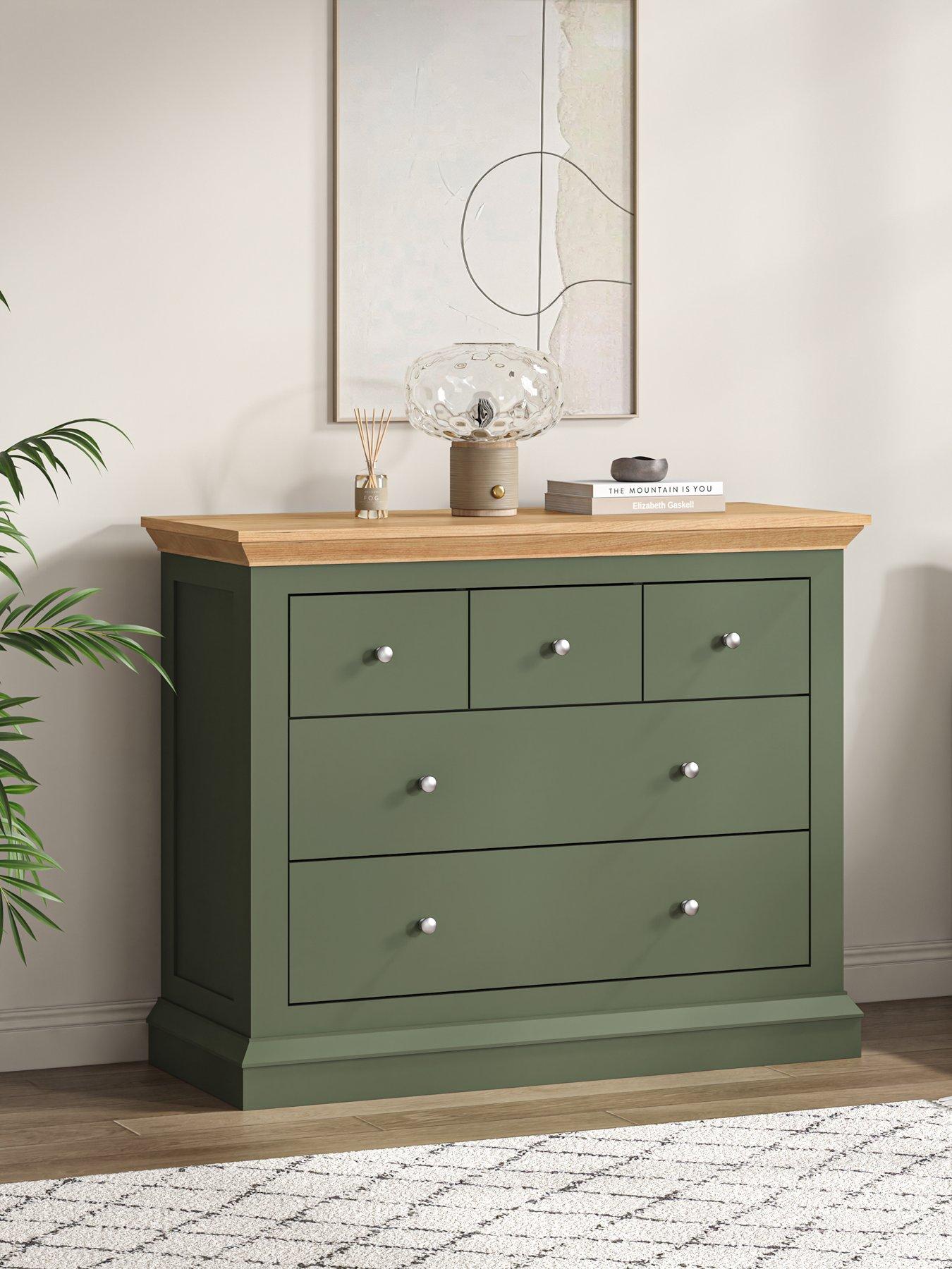 The Very Collection Hanna 3 + 2 Drawer Chest - Green