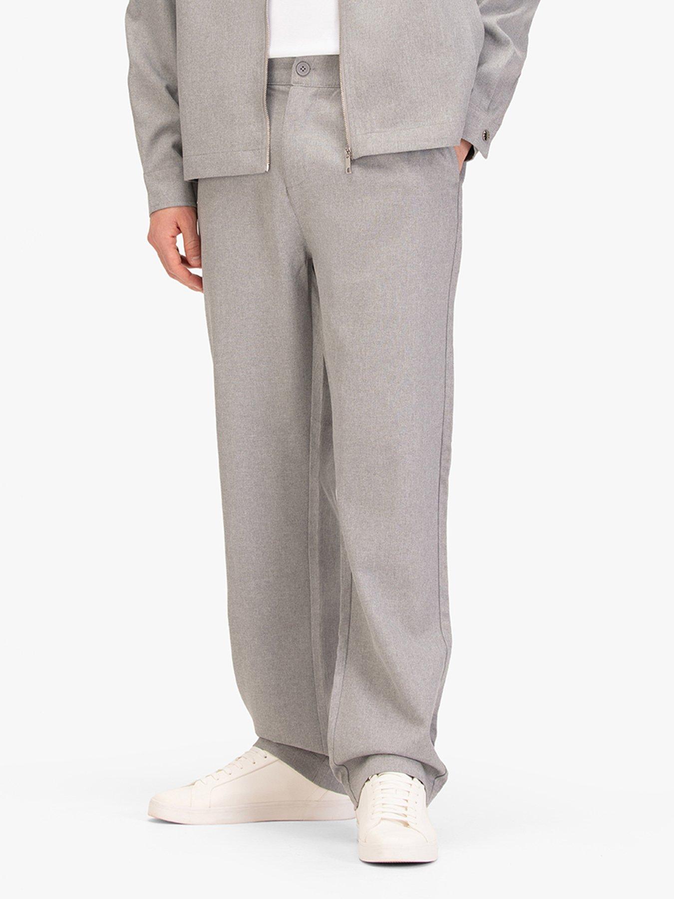 Luke 1977 Boas Smart Woven Uncuffed Trousers - Grey