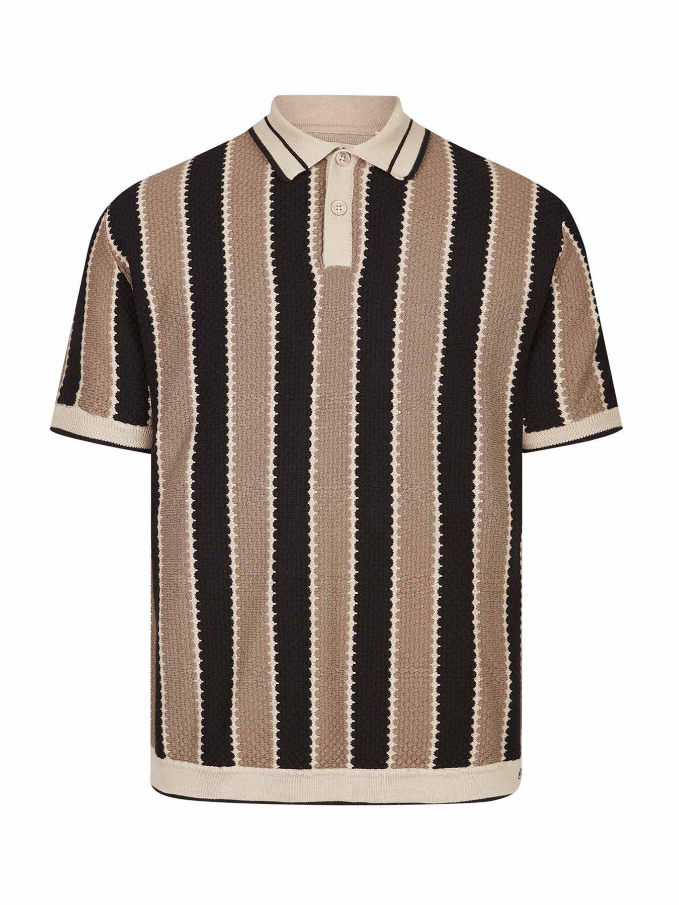  image of luke-1977-castletown-knitted-polo-black