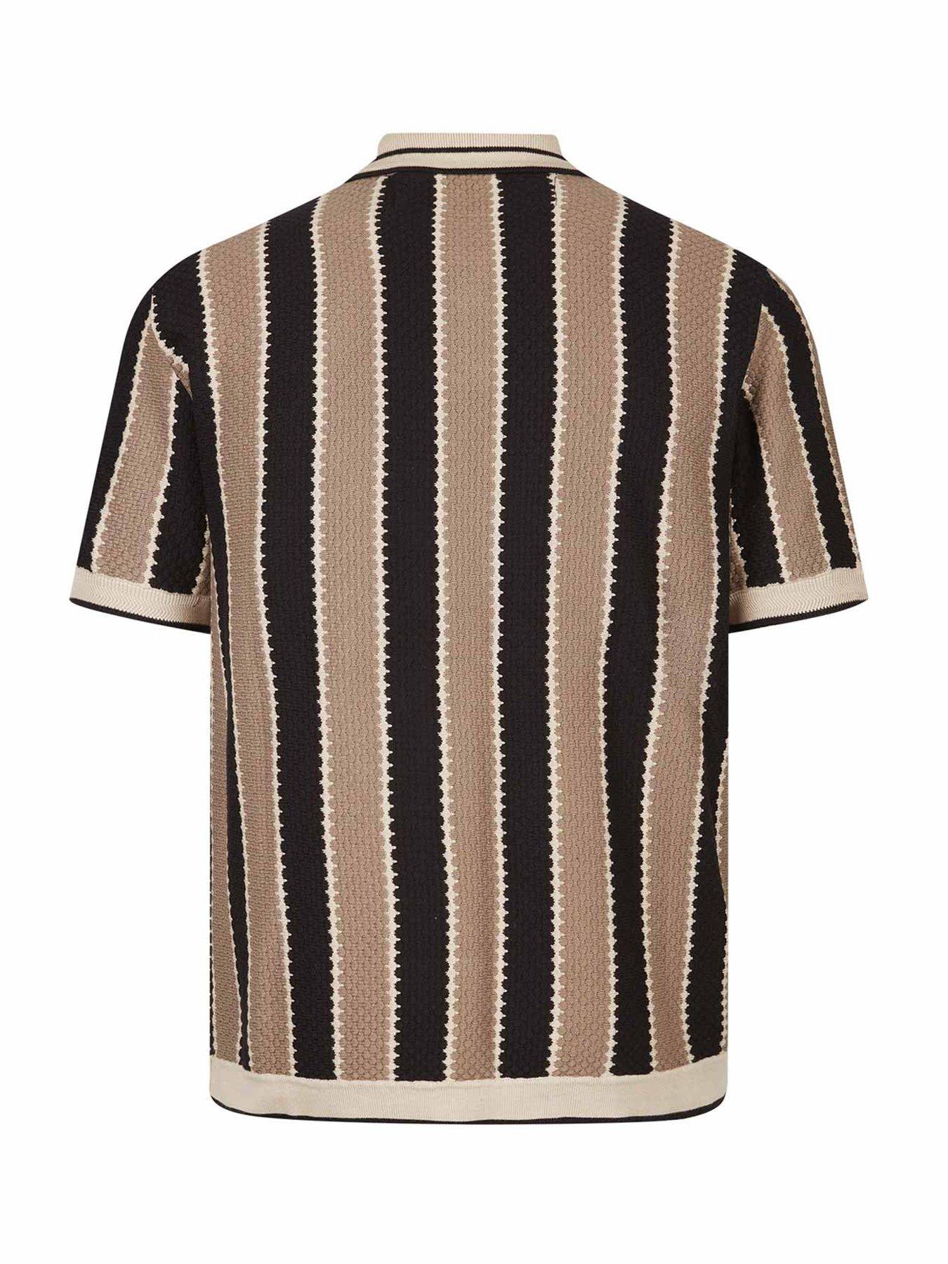  image of luke-1977-castletown-knitted-polo-black