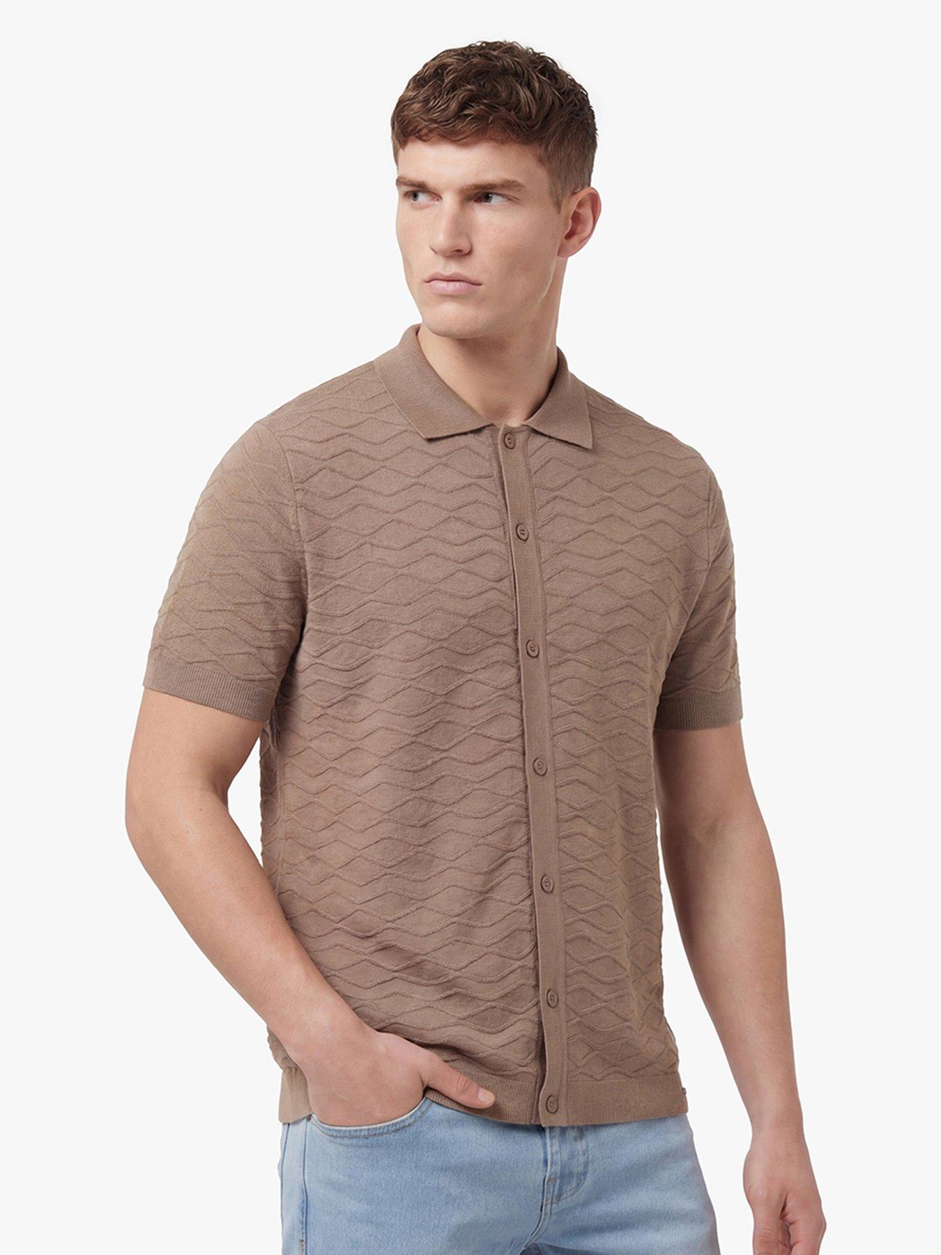 Image 1 of 6 of Luke 1977 Kennet Button Through Knitted Shirt - Brown