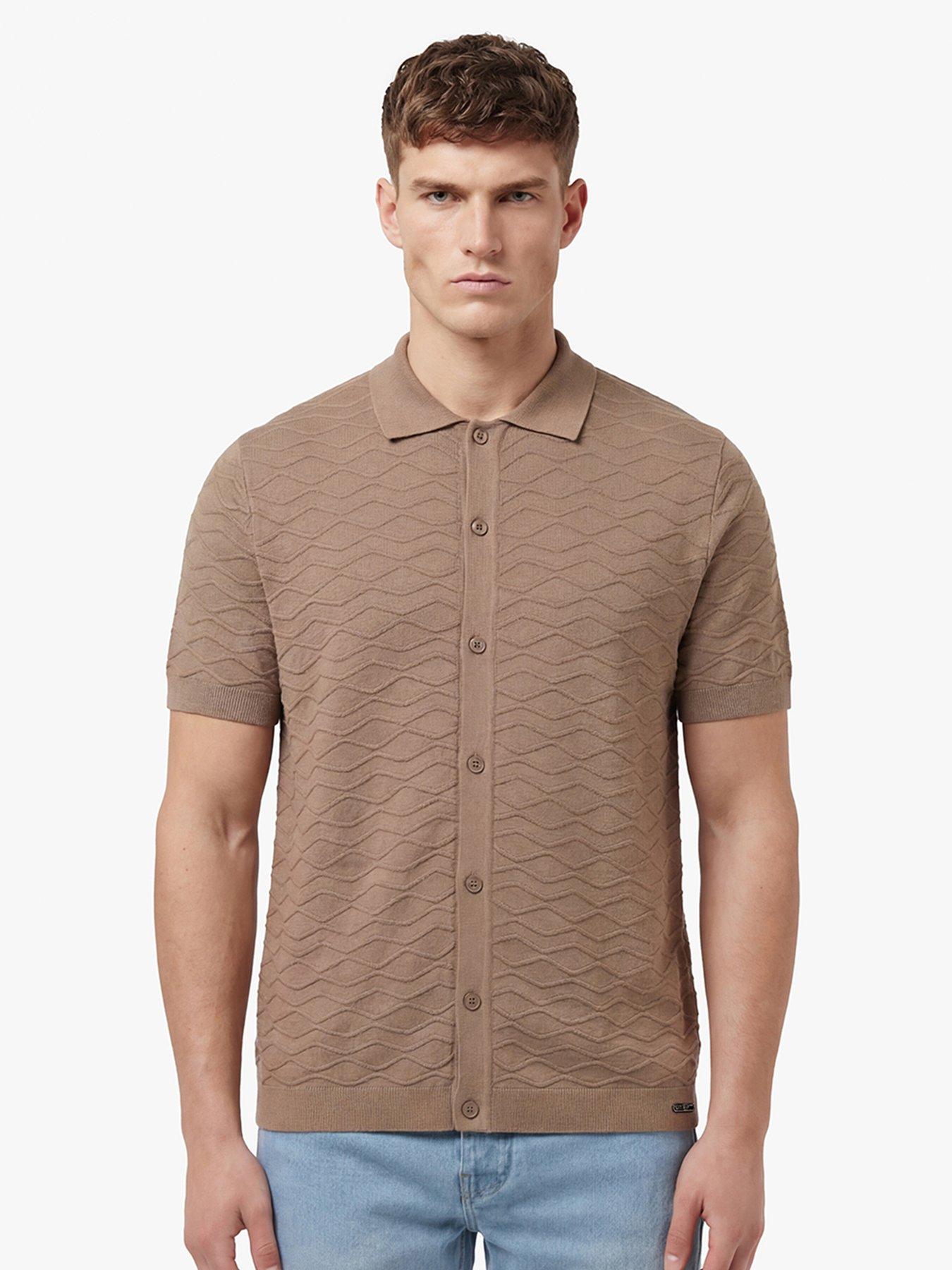 Image 3 of 6 of Luke 1977 Kennet Button Through Knitted Shirt - Brown