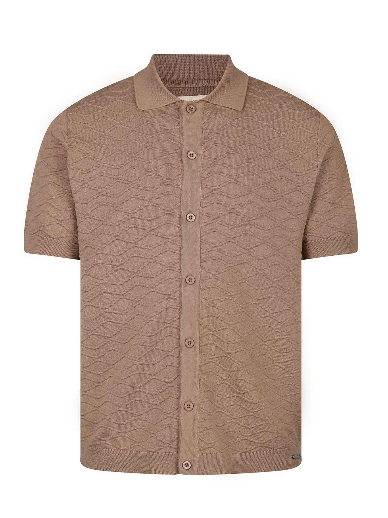 Image 4 of 6 of Luke 1977 Kennet Button Through Knitted Shirt - Brown
