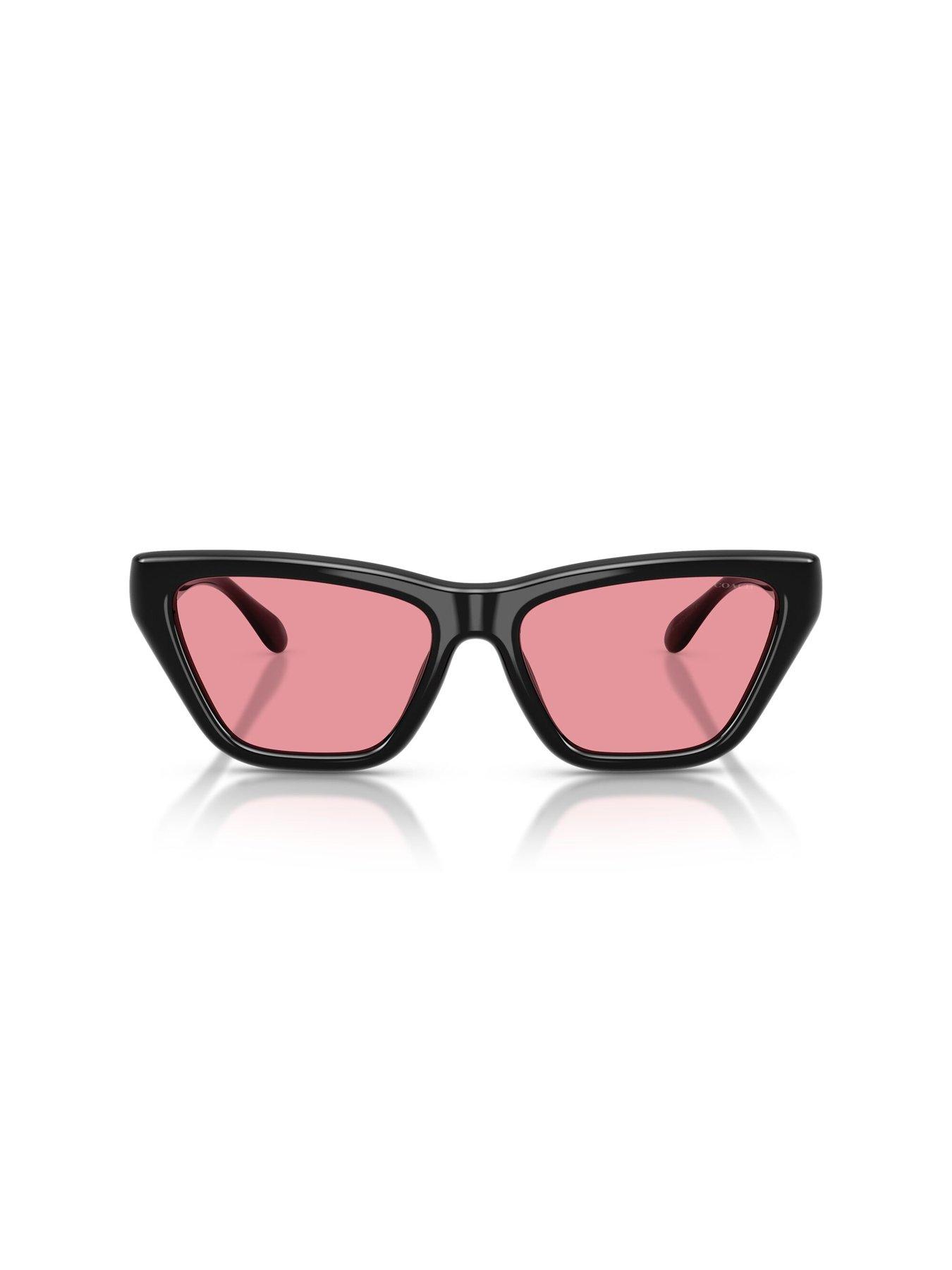 Image 3 of 5 of COACH Thick Frame Black Sunglasses- With Red Lens