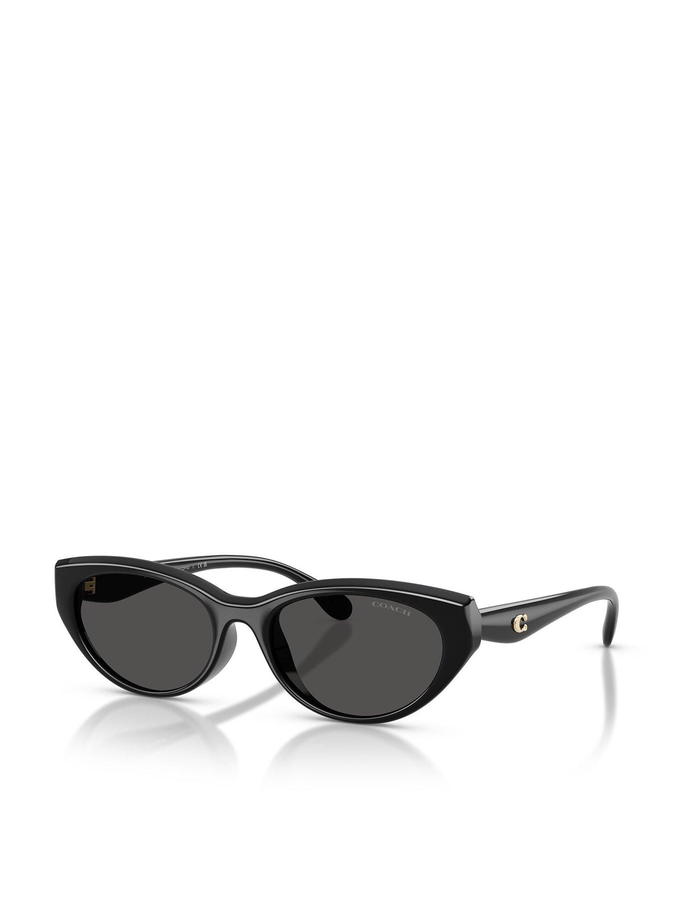 COACH 0hc8456d Pillow Sunglasses Black Frame With Grey Solid Lens
