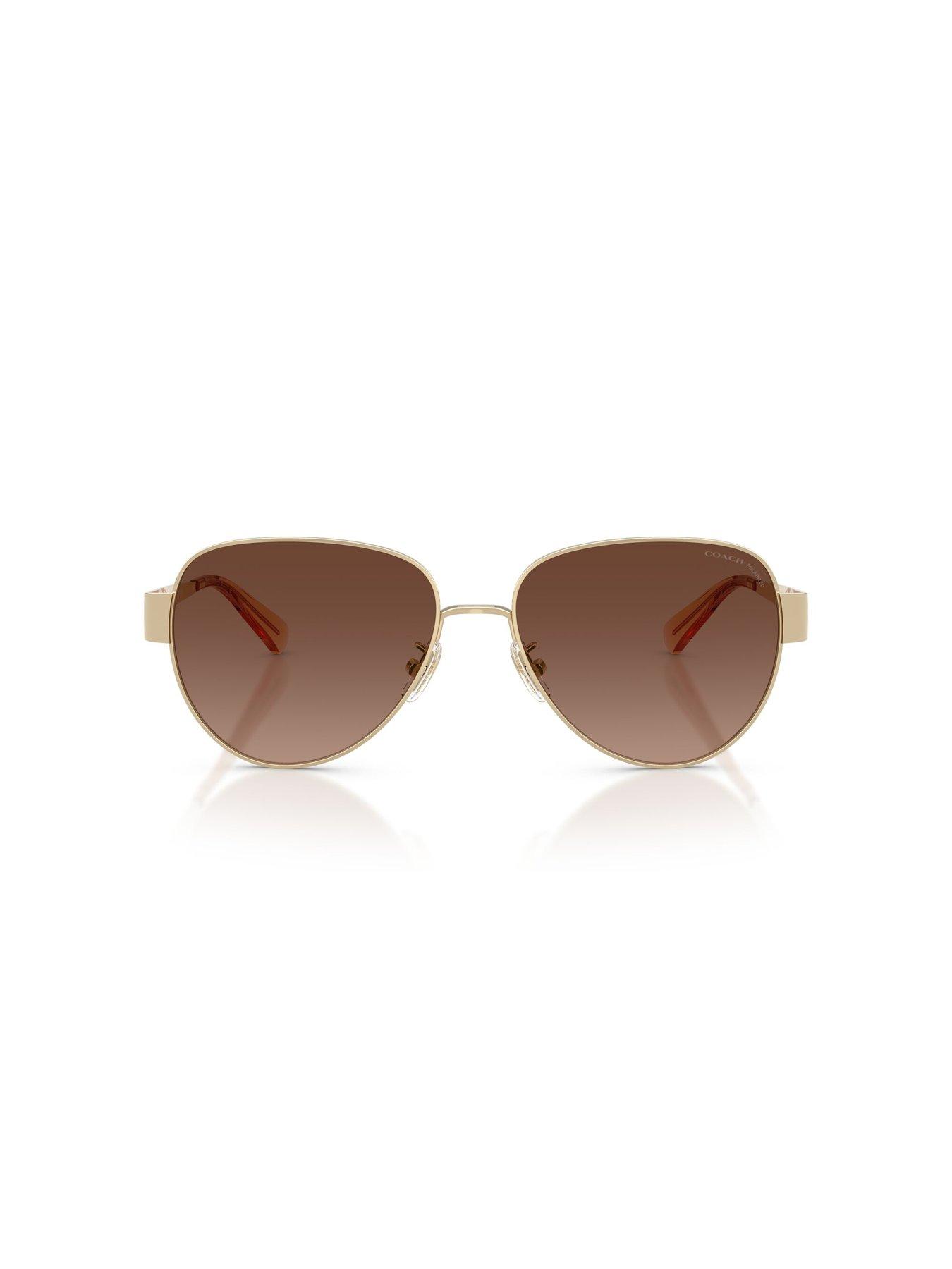 Image 3 of 5 of COACH Aviator Sunglasses - Gold