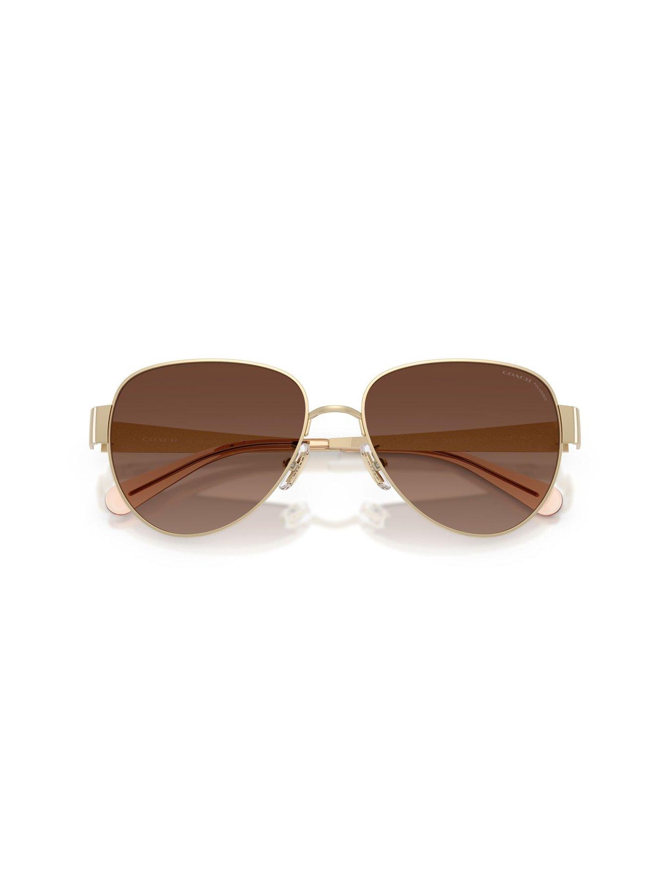 Image 4 of 5 of COACH Aviator Sunglasses - Gold
