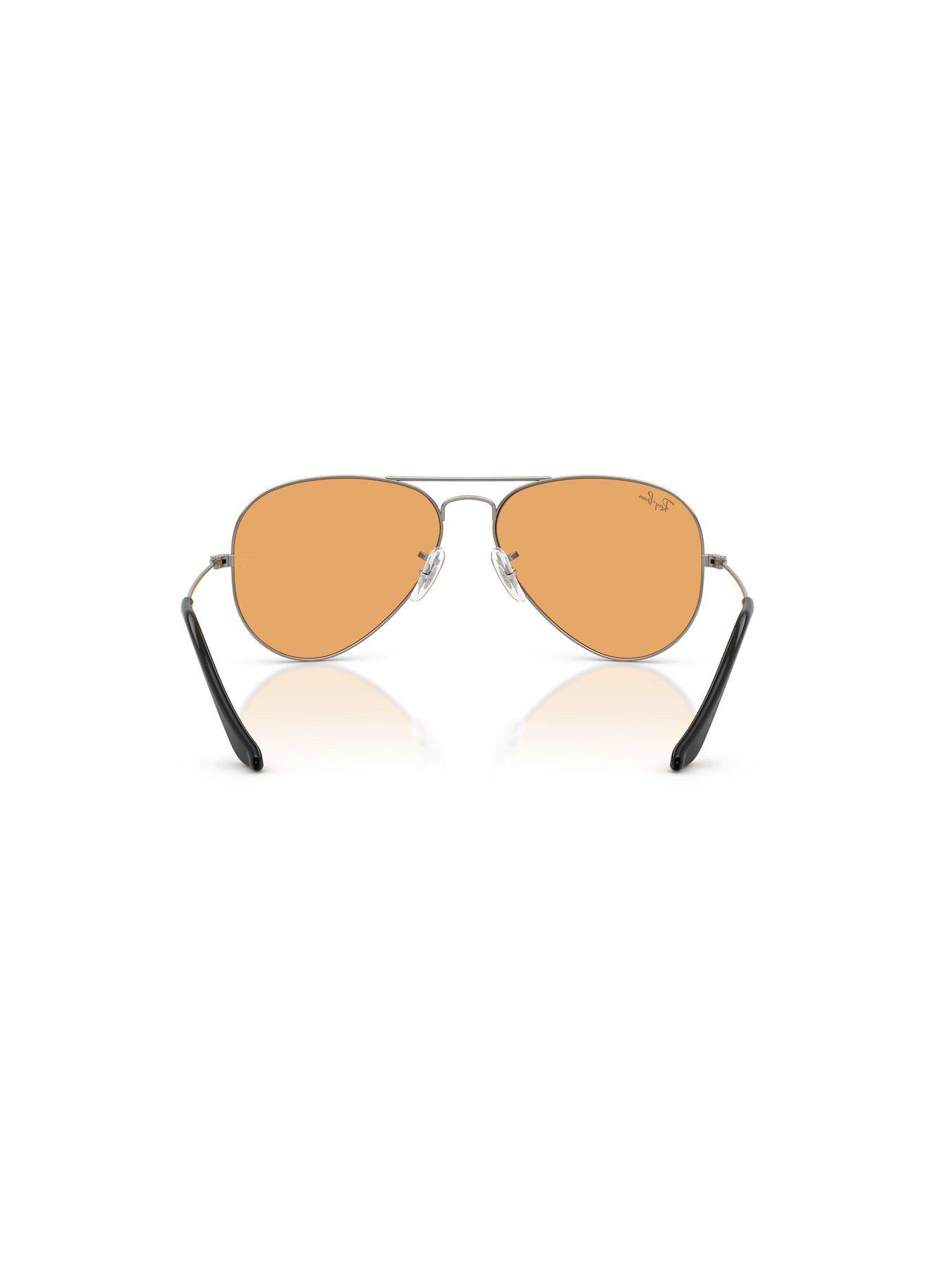 image of ray-ban-aviator-sunglasses-silver-frameorange-lens