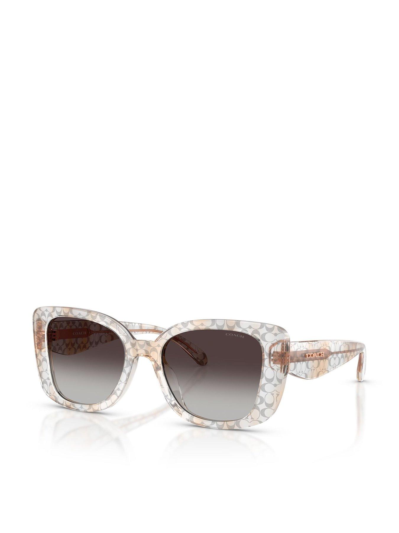 COACH Transparent Thick Frame Cat Eye Sunglasses With Coach Imprint