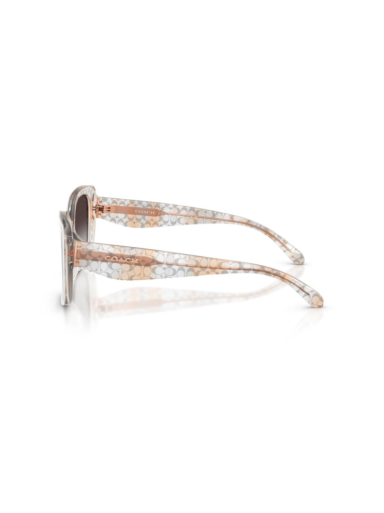 Image 2 of 5 of COACH Transparent Thick Frame Cat Eye Sunglasses With Coach Imprint