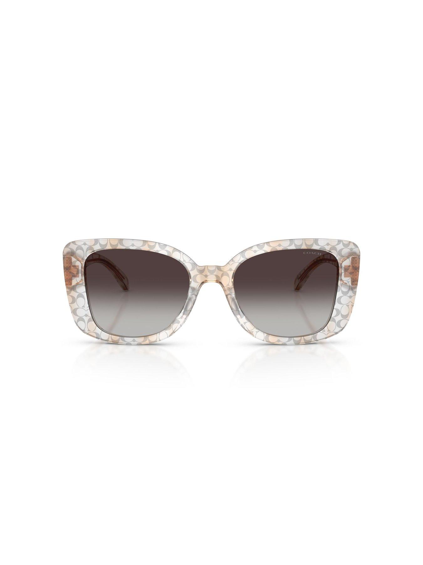 Image 3 of 5 of COACH Transparent Thick Frame Cat Eye Sunglasses With Coach Imprint